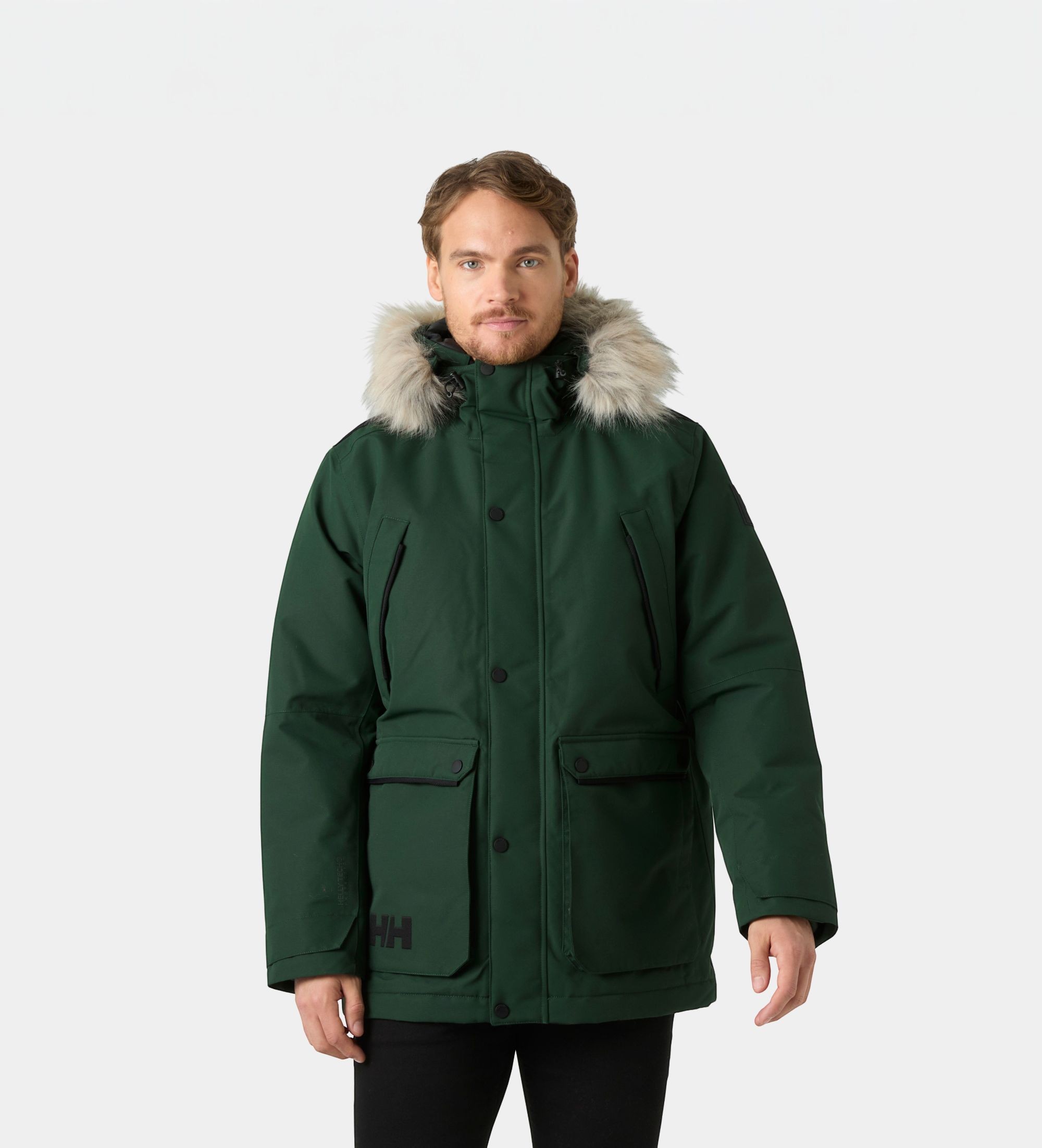 Helly Hansenvoor mannen. 54607 Groene Arctic Boreal parka (L), Casual, Gerecycled polyester