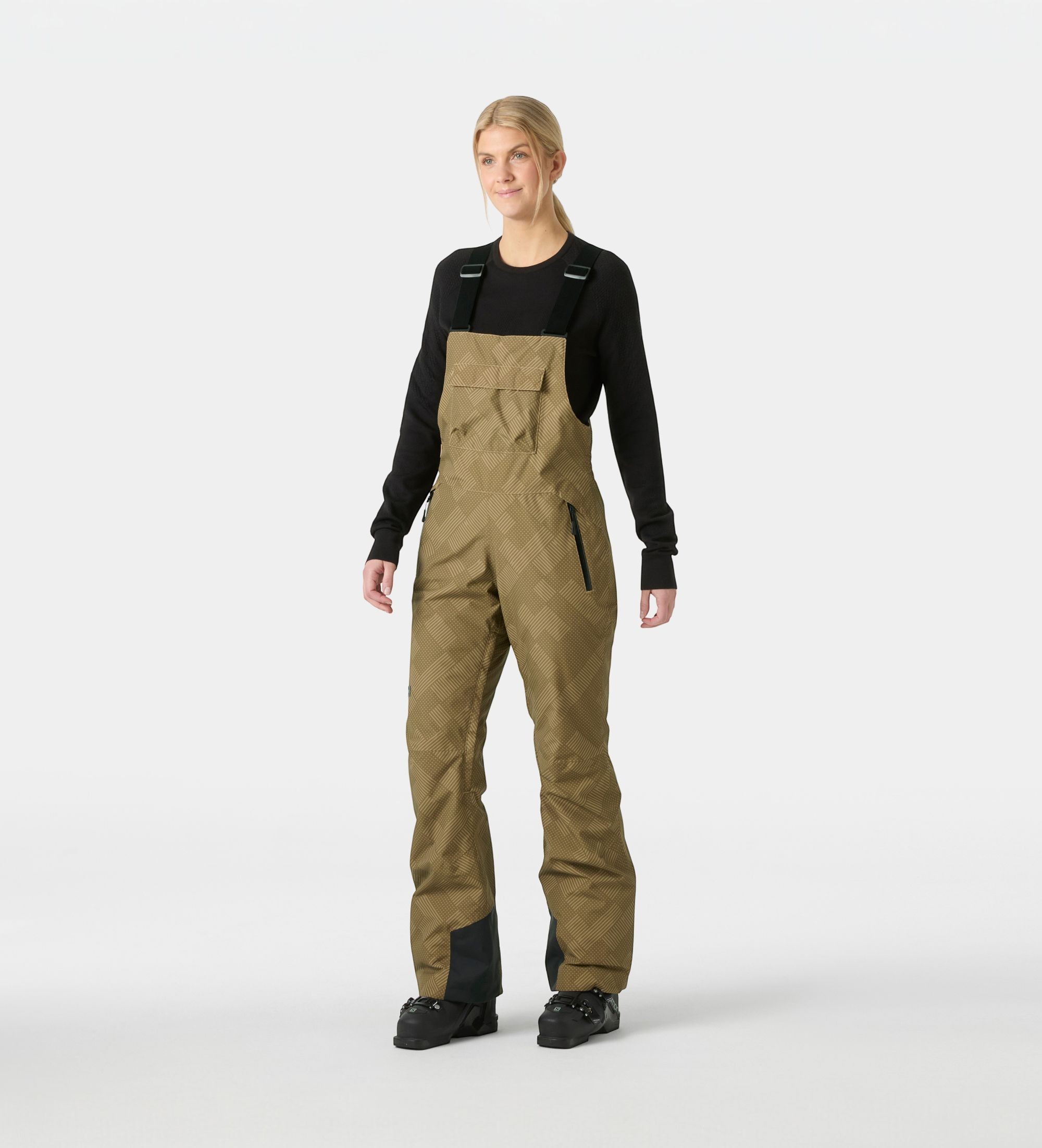 Helly Hansenvoor vrouwen. 65800 Legendary beige skibroek met borststuk (M), Sportief, Buiten, Polyester, Sneeuw