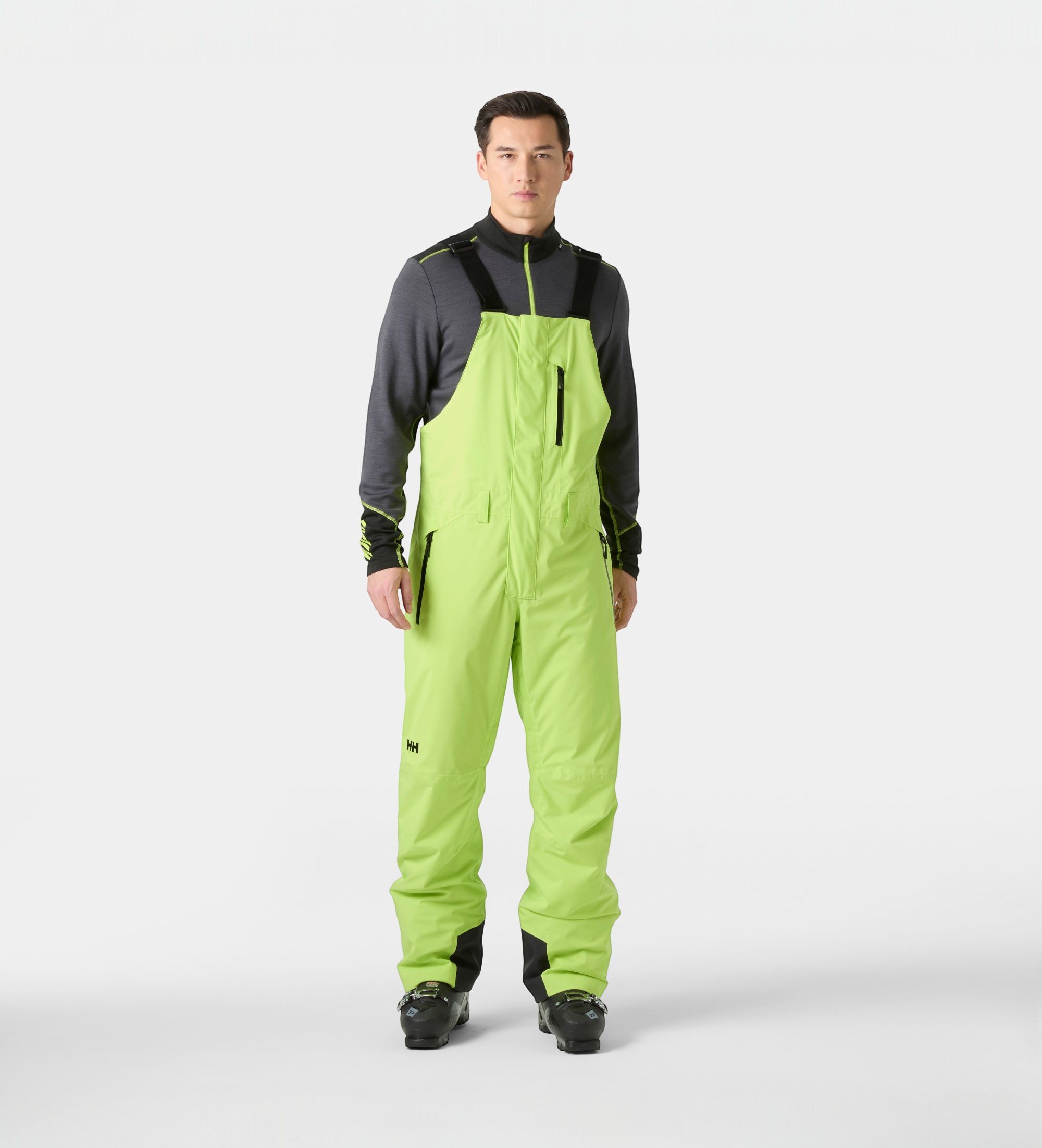 Helly Hansenvoor mannen. 65780 Legendary skibroek met bretels groen (L), Sportief, Polyester, Sneeuw, Buiten