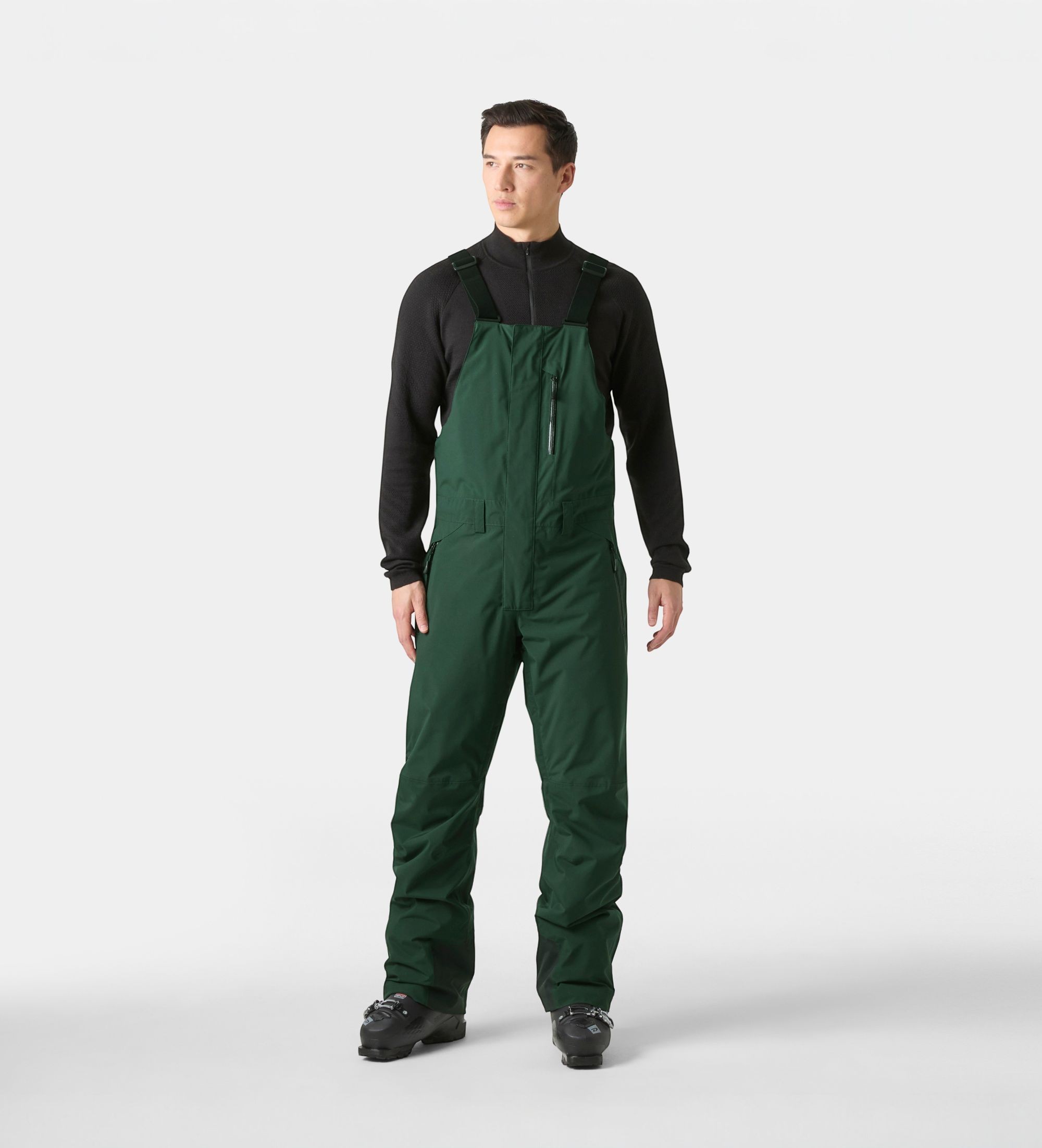 Helly Hansenvoor mannen. 65780 Legendary donkergroen skibroek met borststuk (M), Sportief, Polyester, Sneeuw, Buiten
