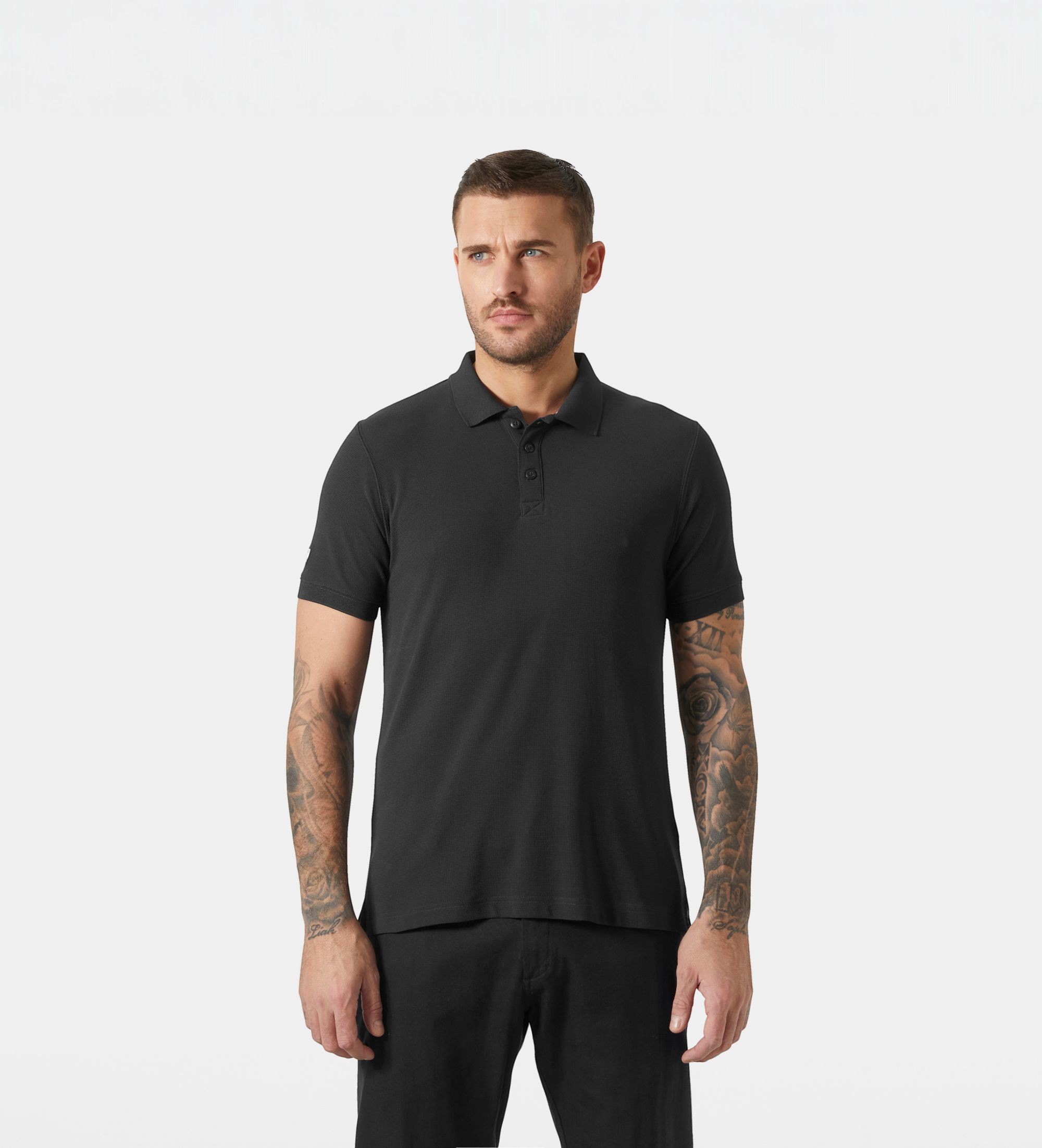 Helly Hansenvoor mannen. 54233 Polo Crewline zwart (XXL), Casual, Polyamide, Korte mouwen