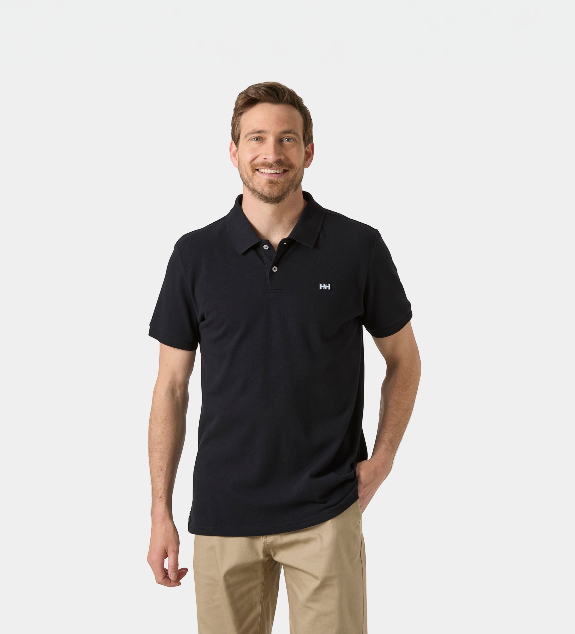 Helly Hansenvoor mannen. 54543 Polo Hudson zwart (XXL), Casual, Katoen, Korte mouwen