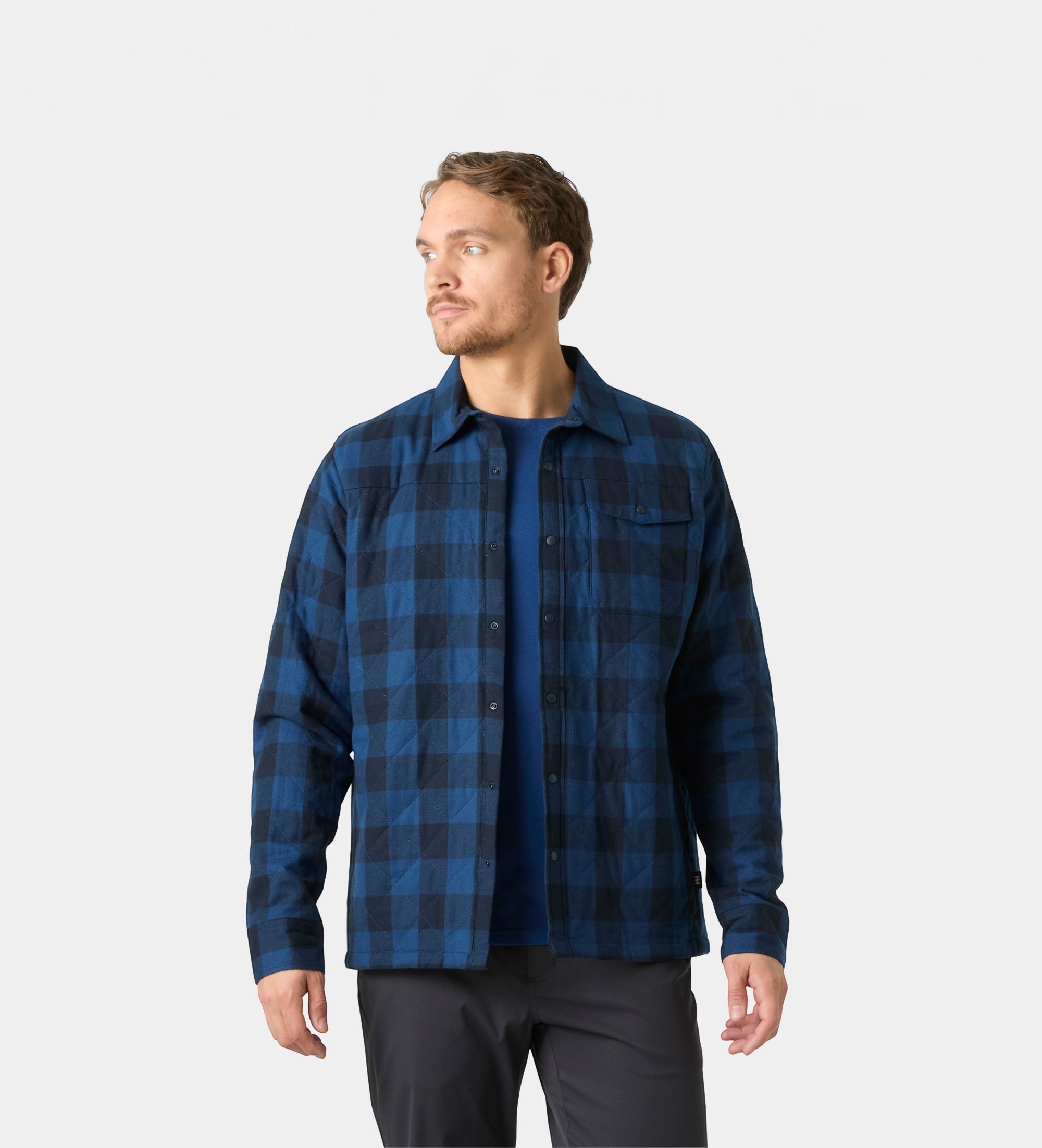 Helly Hansenvoor mannen. 63255 Isfjord gewatteerd overhemdjack marineblauw (XL), Casual, Katoen, Lange mouwen