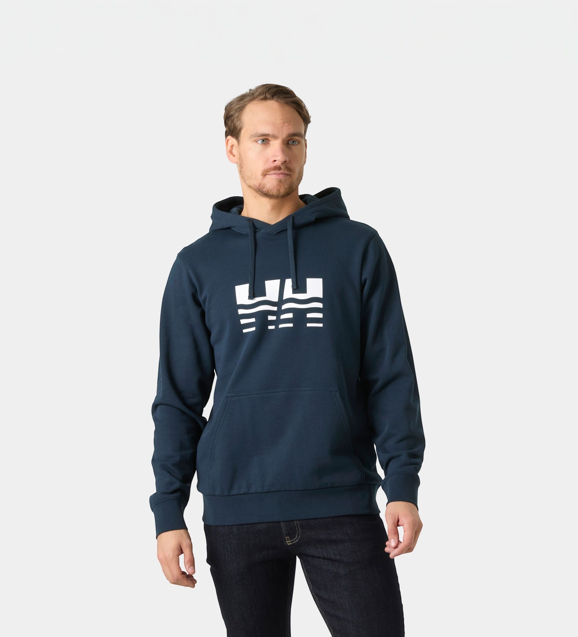 Helly Hansenvoor mannen. 54524 Core Graphic Hoodie marineblauw (L), Casual, Katoen