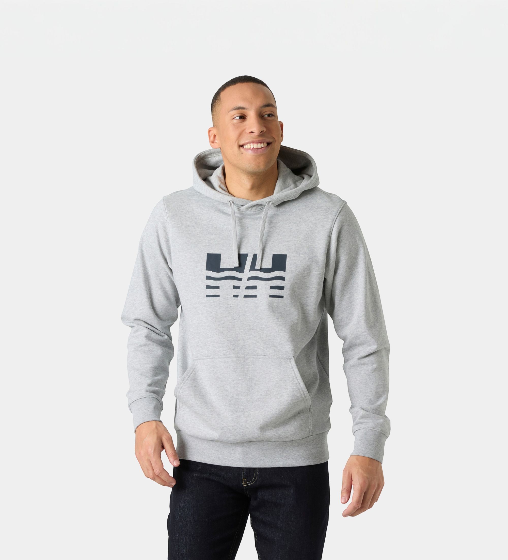 Helly Hansenvoor mannen. 54524 Core Graphic Hoodie grijs (M), Casual, Katoen