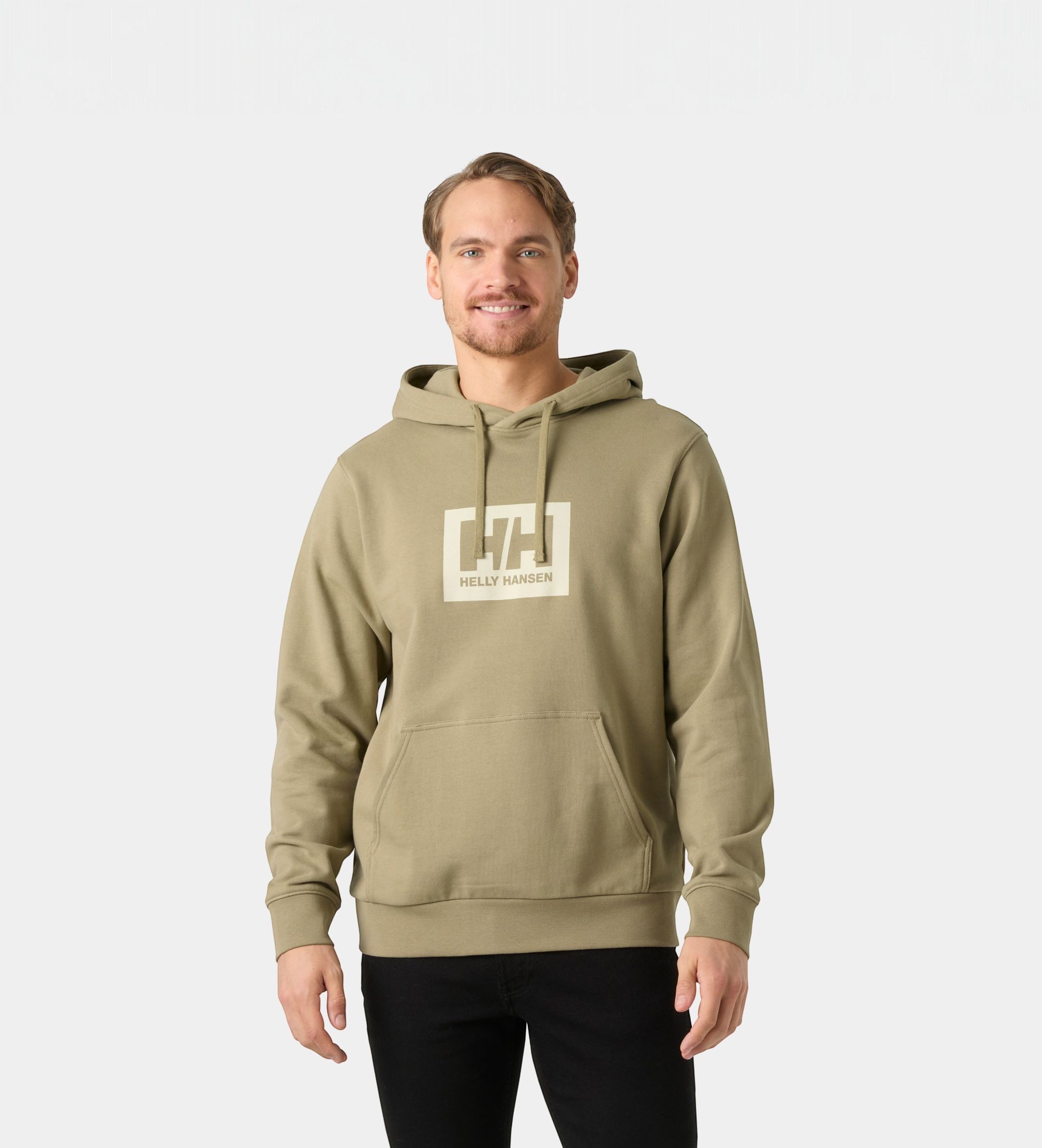 Helly Hansenvoor mannen. 54526 Beige HH Box hoodie (L), Casual, Katoen