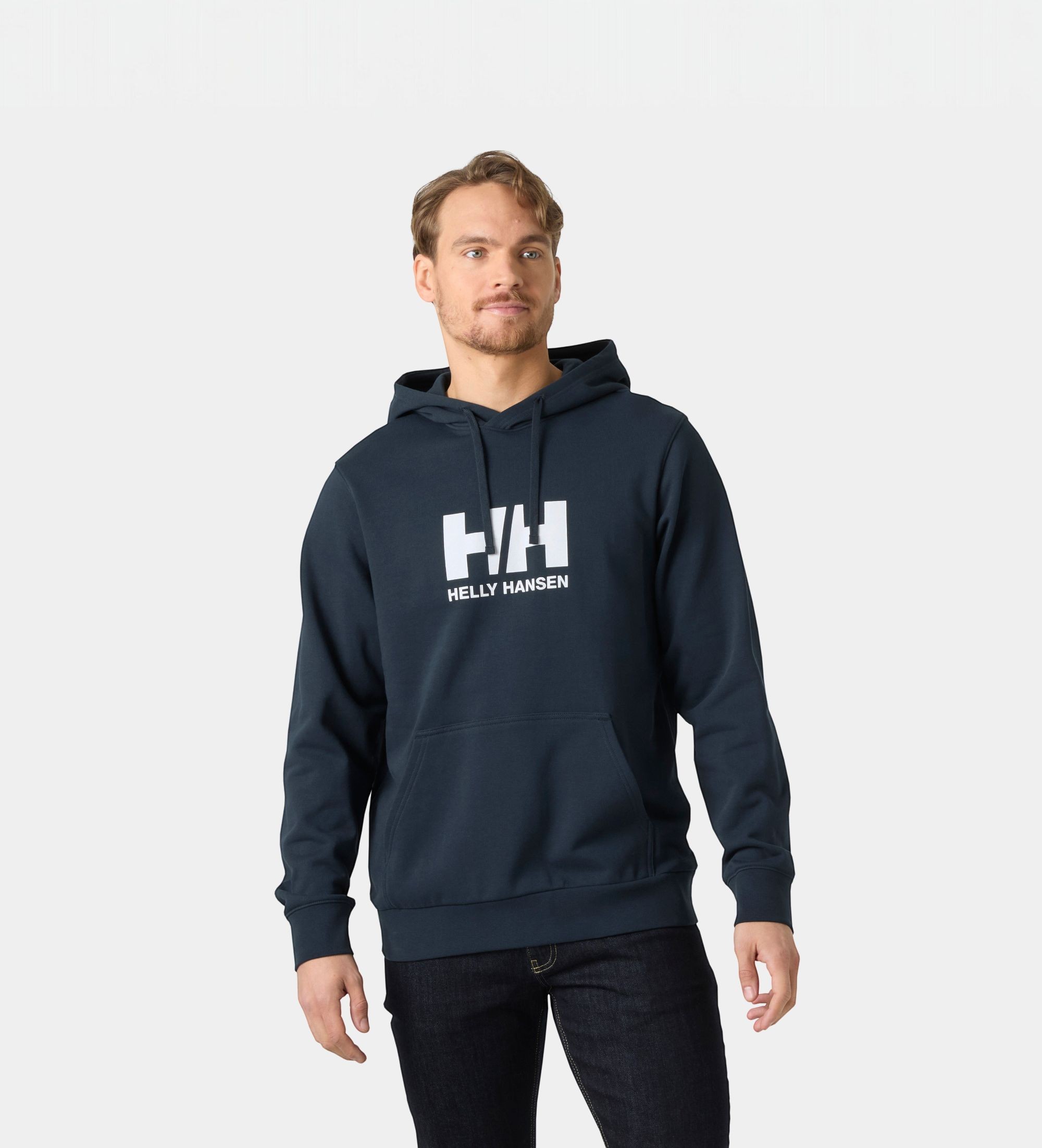 Helly Hansenvoor mannen. 54582 Sweatshirt met capuchon HH Logo marineblauw (S), Casual, Katoen