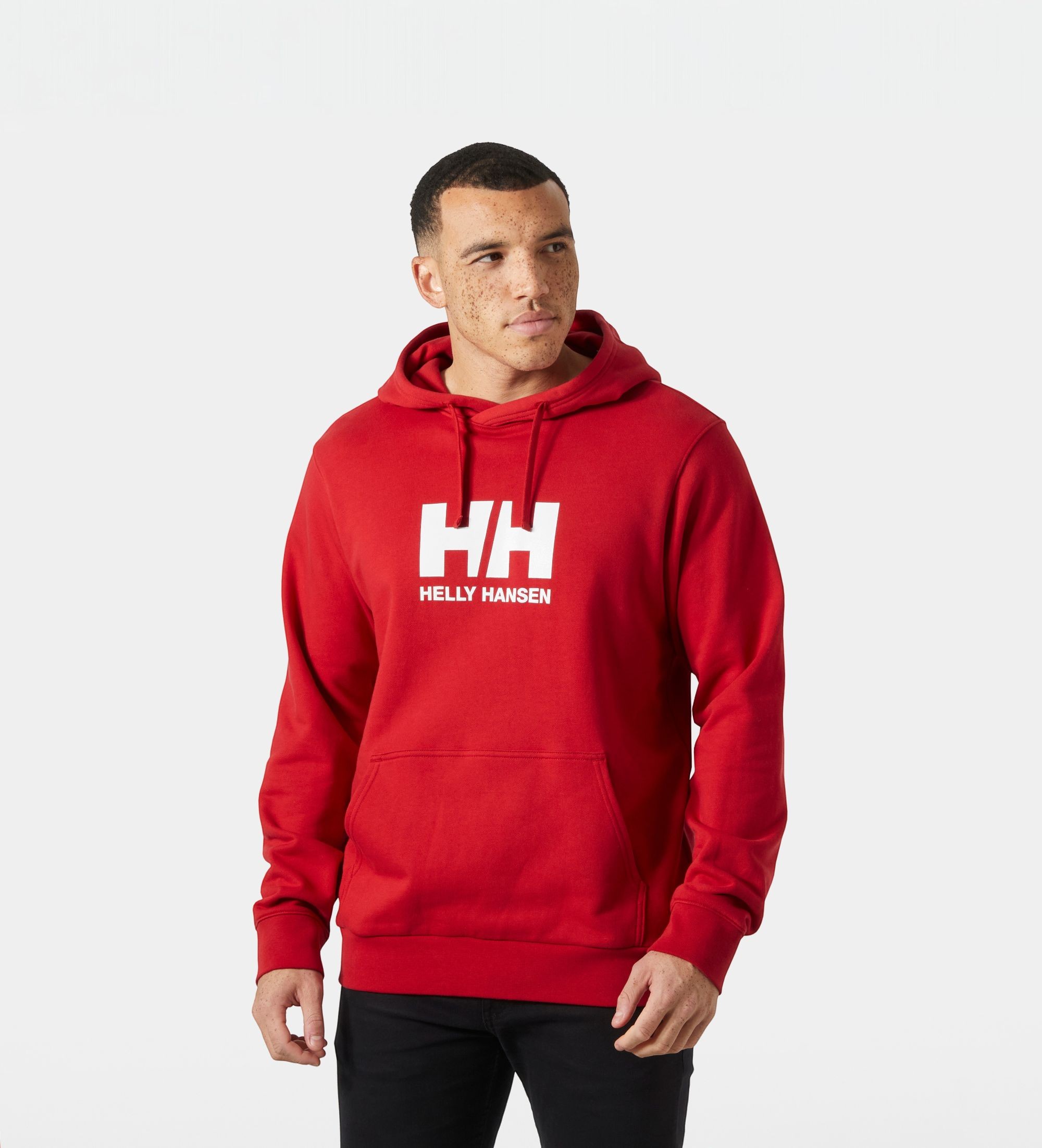 Helly Hansenvoor mannen. 54582 Sweatshirt met capuchon HH Logo rood (XXL), Casual, Katoen