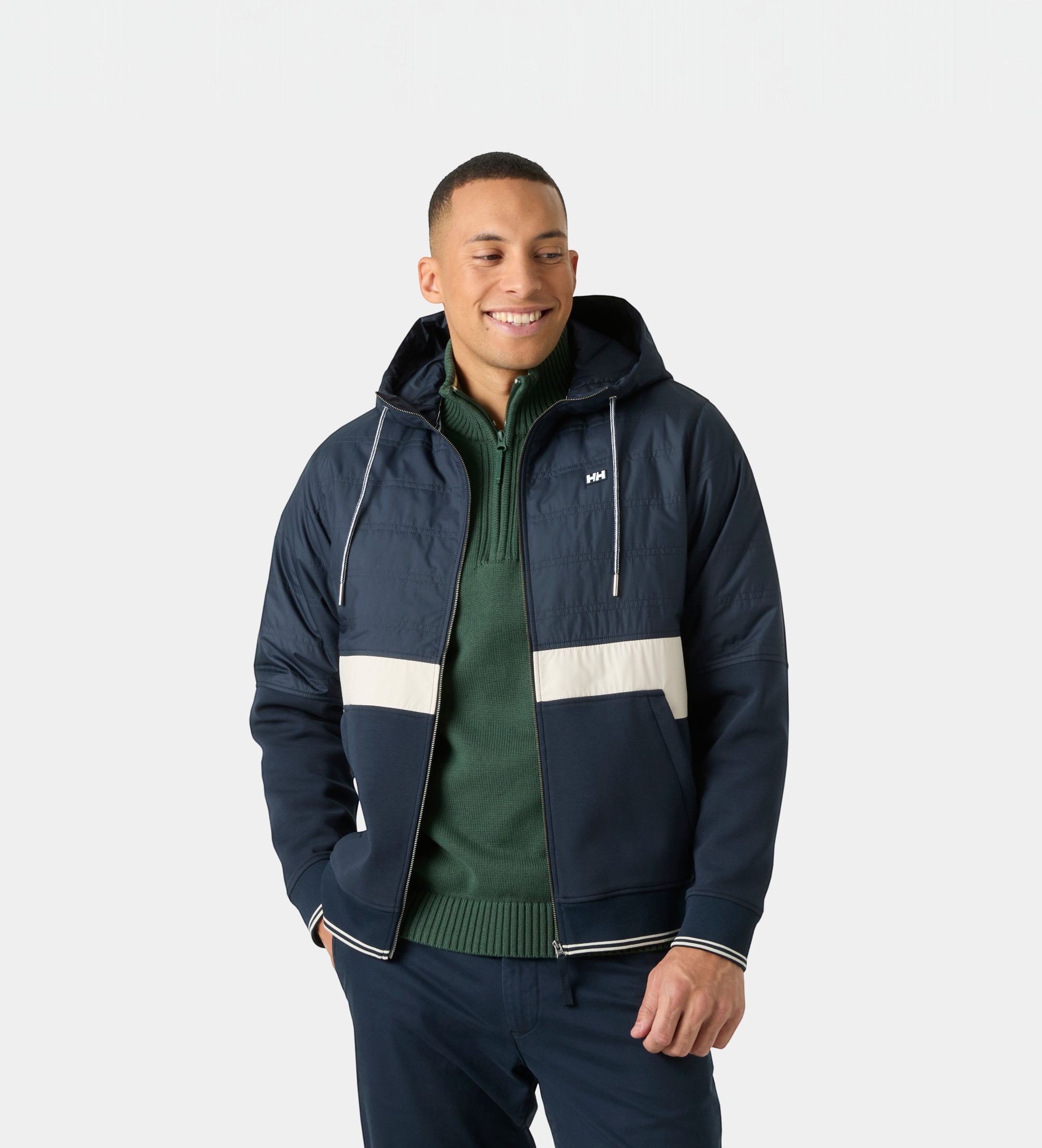 Helly Hansenvoor mannen. 54649 Koster Hybrid hoodie met rits marineblauw (XXL), Casual, Polyester