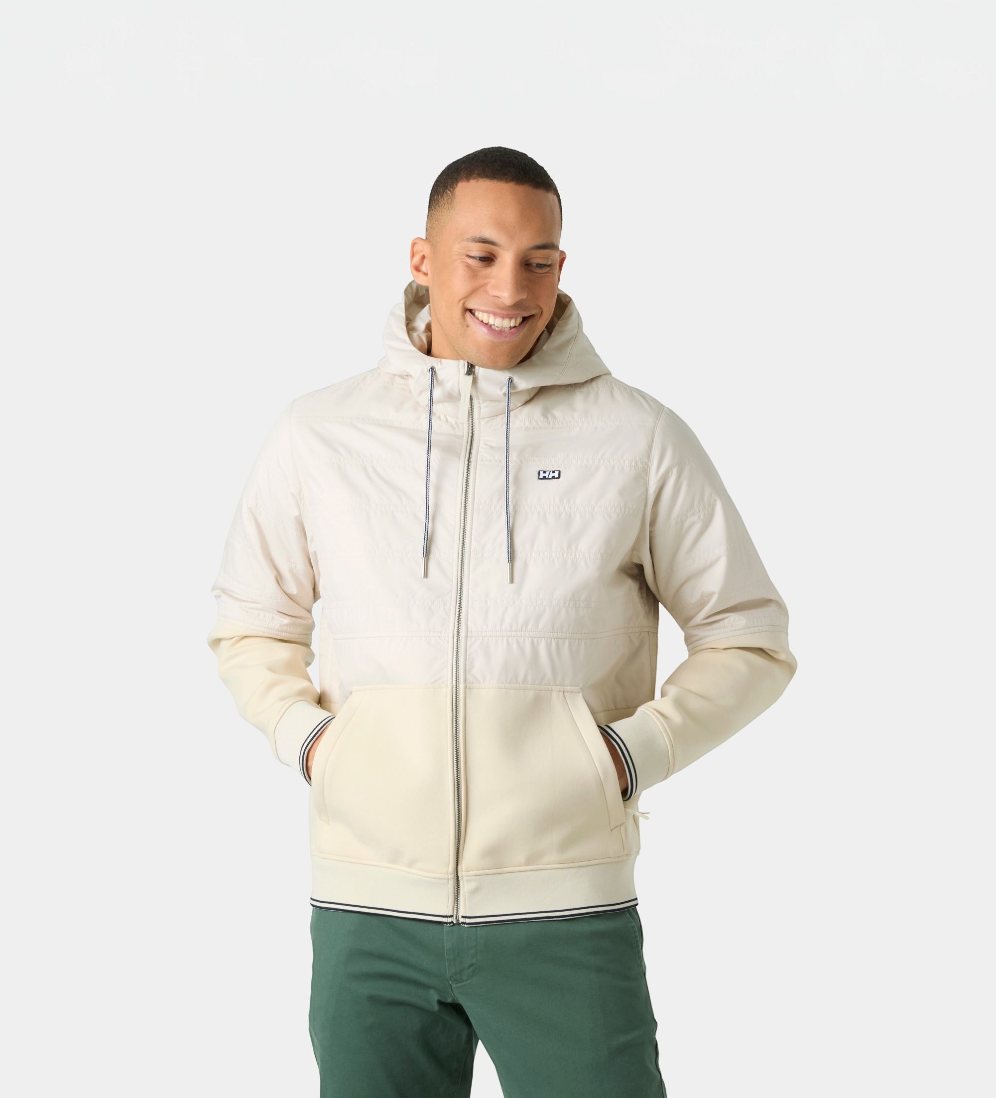 Helly Hansenvoor mannen. 54649 Koster Hybrid hoodie met rits beige (XXL), Casual, Polyester