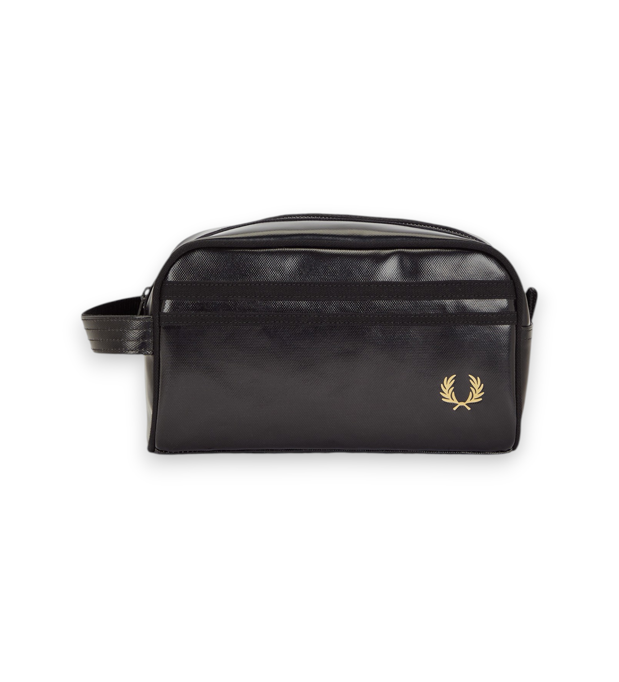Fred Perryvoor mannen. L7311 Zwarte toilettas van gecoat polyester (OSFA), Casual, Gerecycled polyester