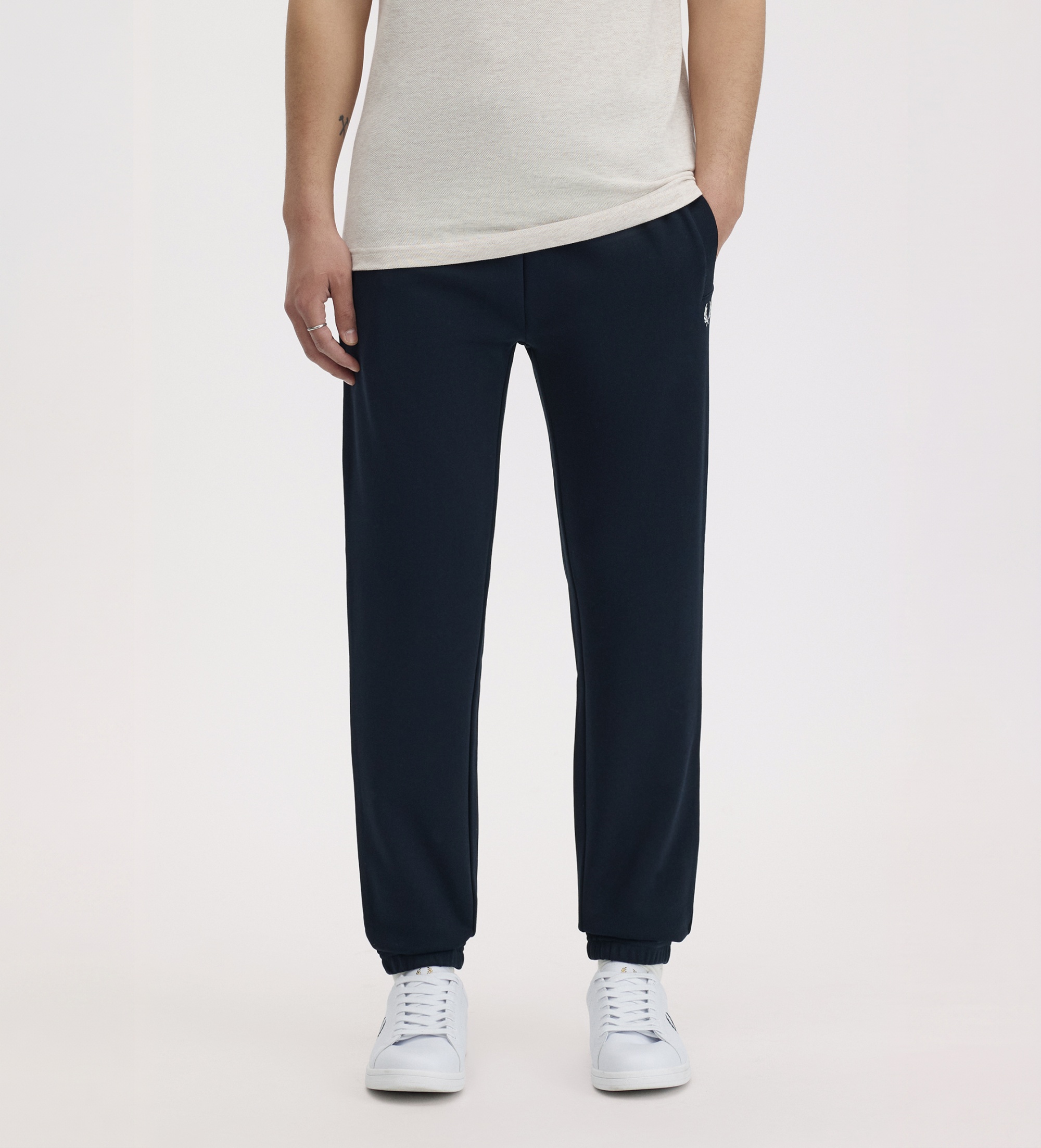 Fred Perryvoor mannen. T5505 Loopback joggingbroek marineblauw (L), Casual, Katoen