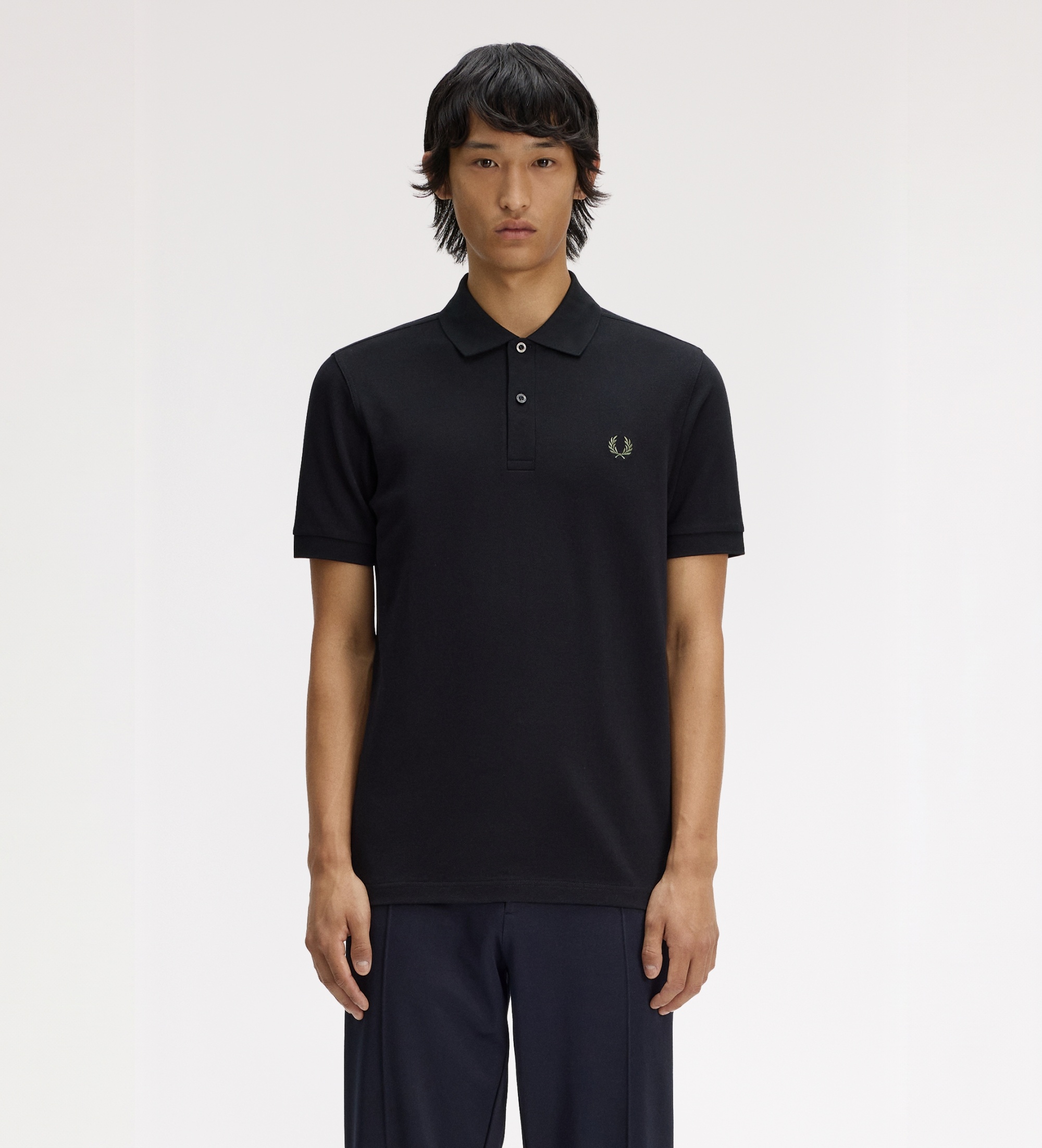 Fred Perryvoor mannen. M6000 Effen zwarte polo (3XL), Casual, Katoen, Korte mouwen