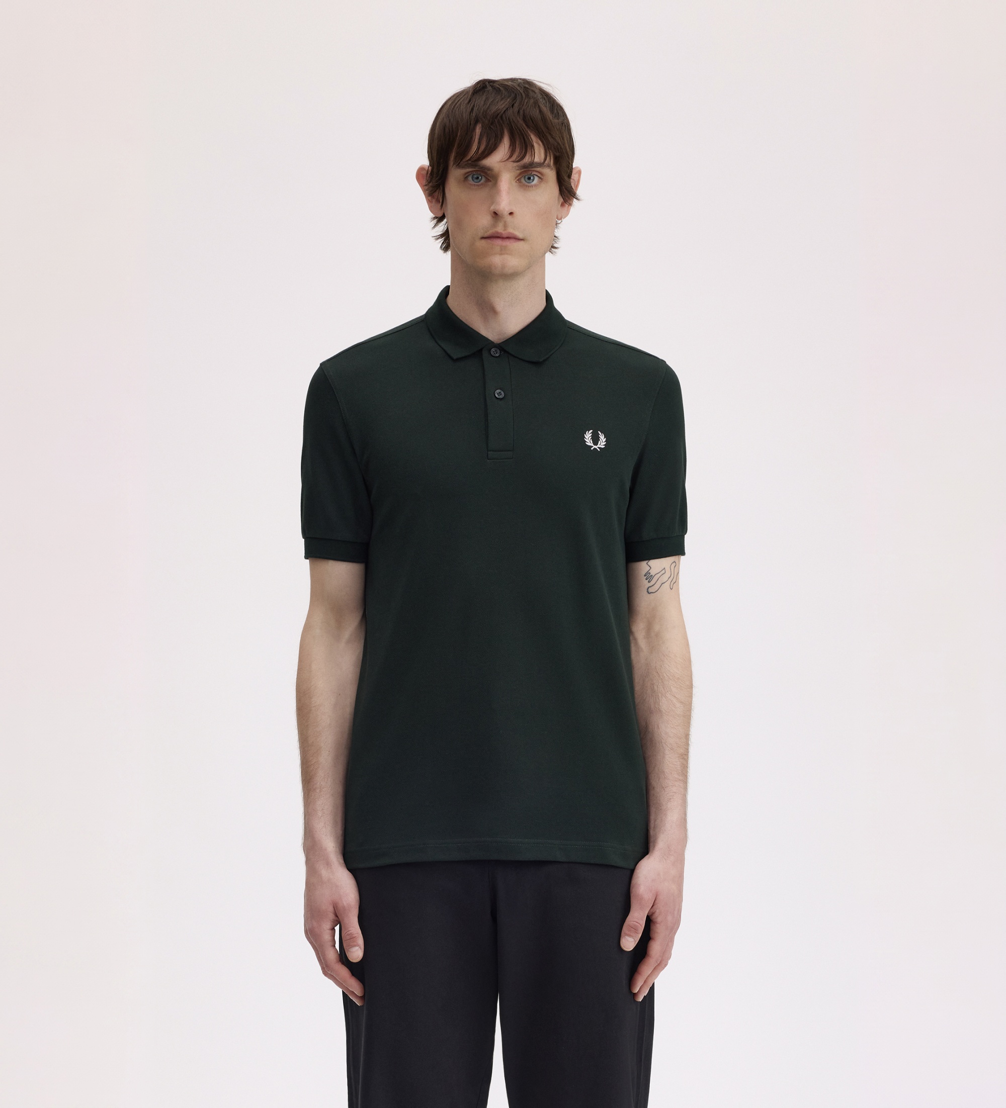 Fred Perryvoor mannen. M6000 Effen polo groen (L), Casual, Katoen, Korte mouwen