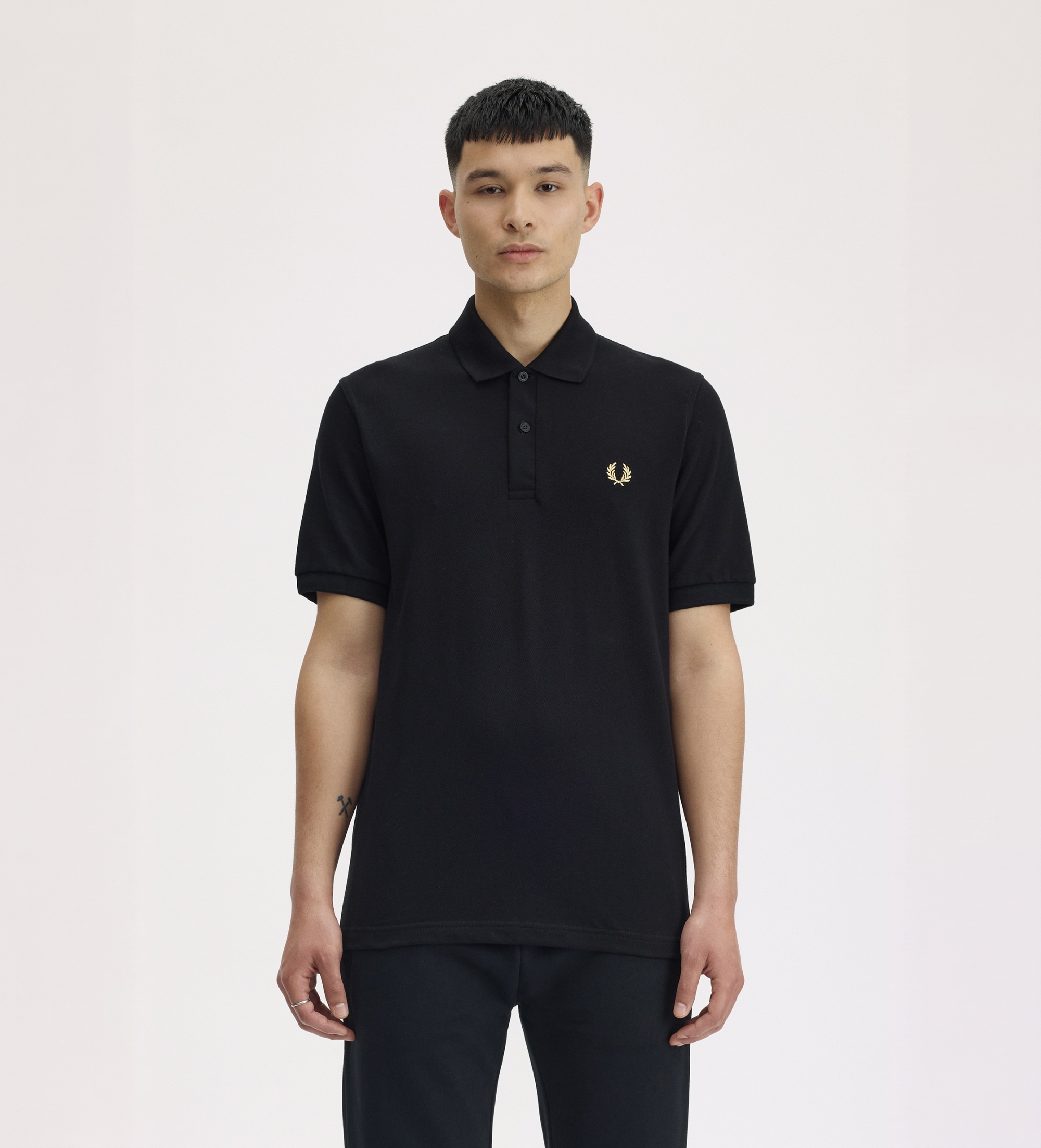 Fred Perryvoor mannen. M3 Zwarte Original Made in England polo (44), Casual, Katoen, Korte mouwen