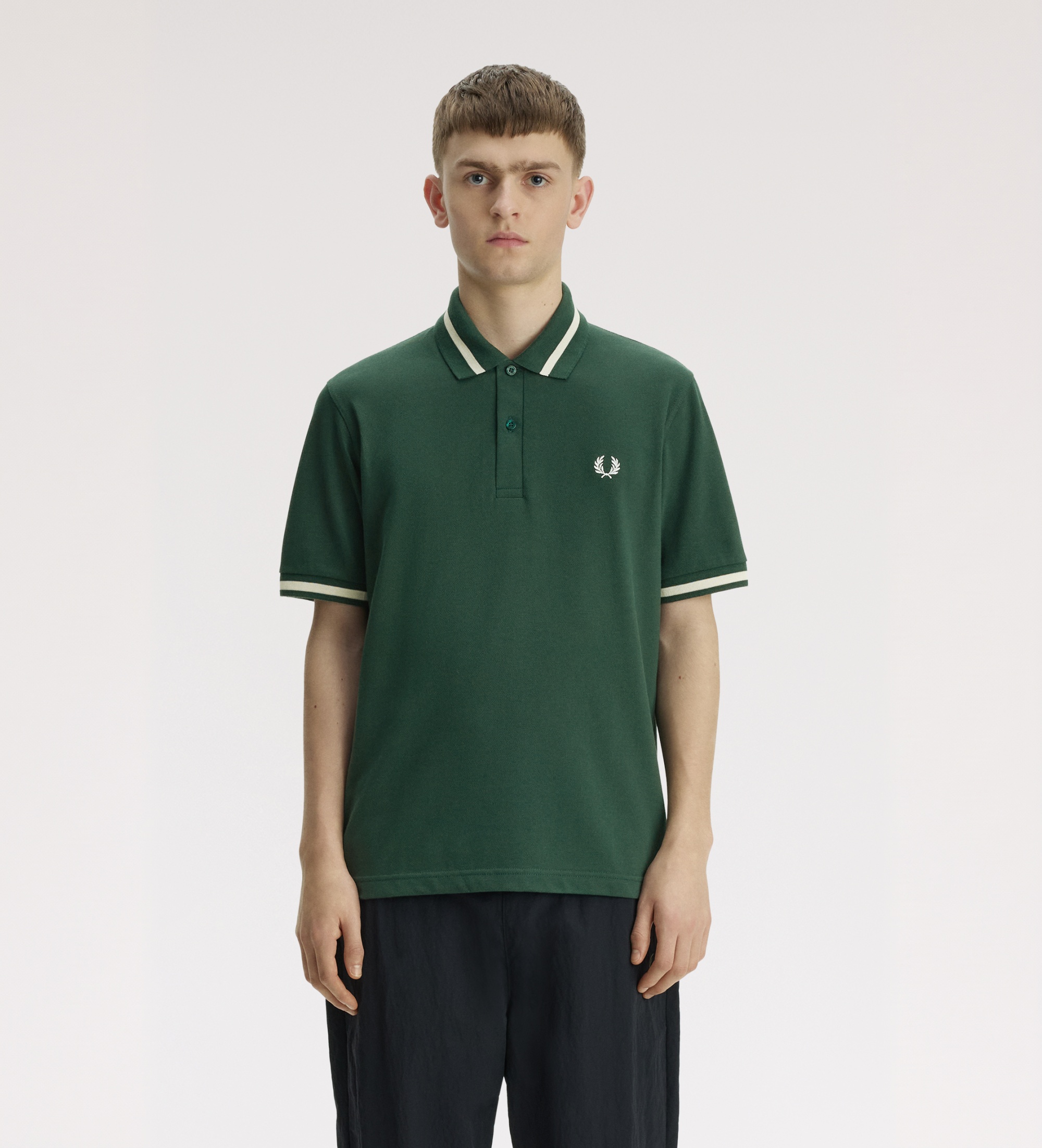 Fred Perryvoor mannen. M2 Polo Single Tipped England groen (42), Casual, Katoen, Korte mouwen
