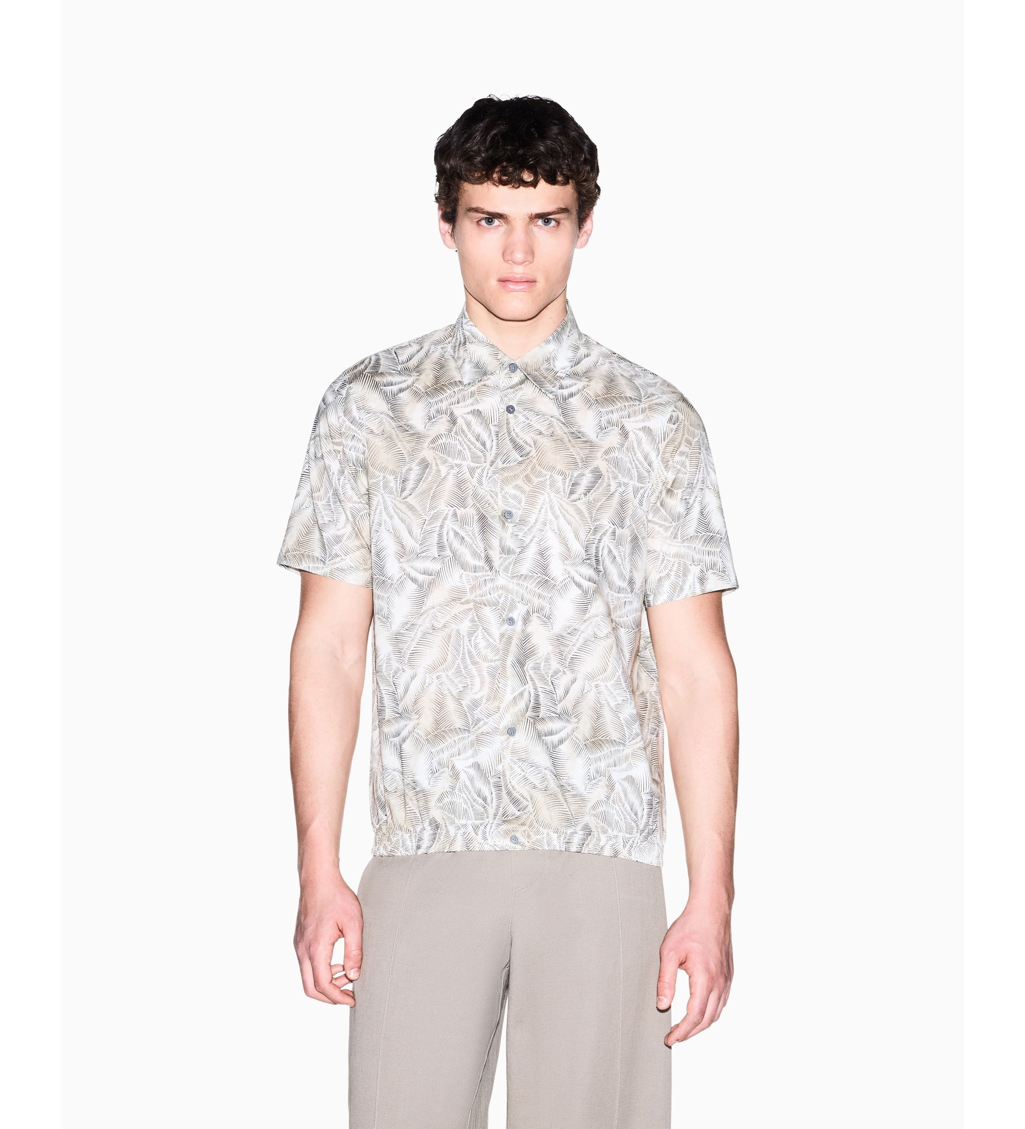 A|X Armani Exchange für Herren. XM002291AF22716F1146 Hemd Hidden beige (S), Lässig, Baumwolle, Kurzarm