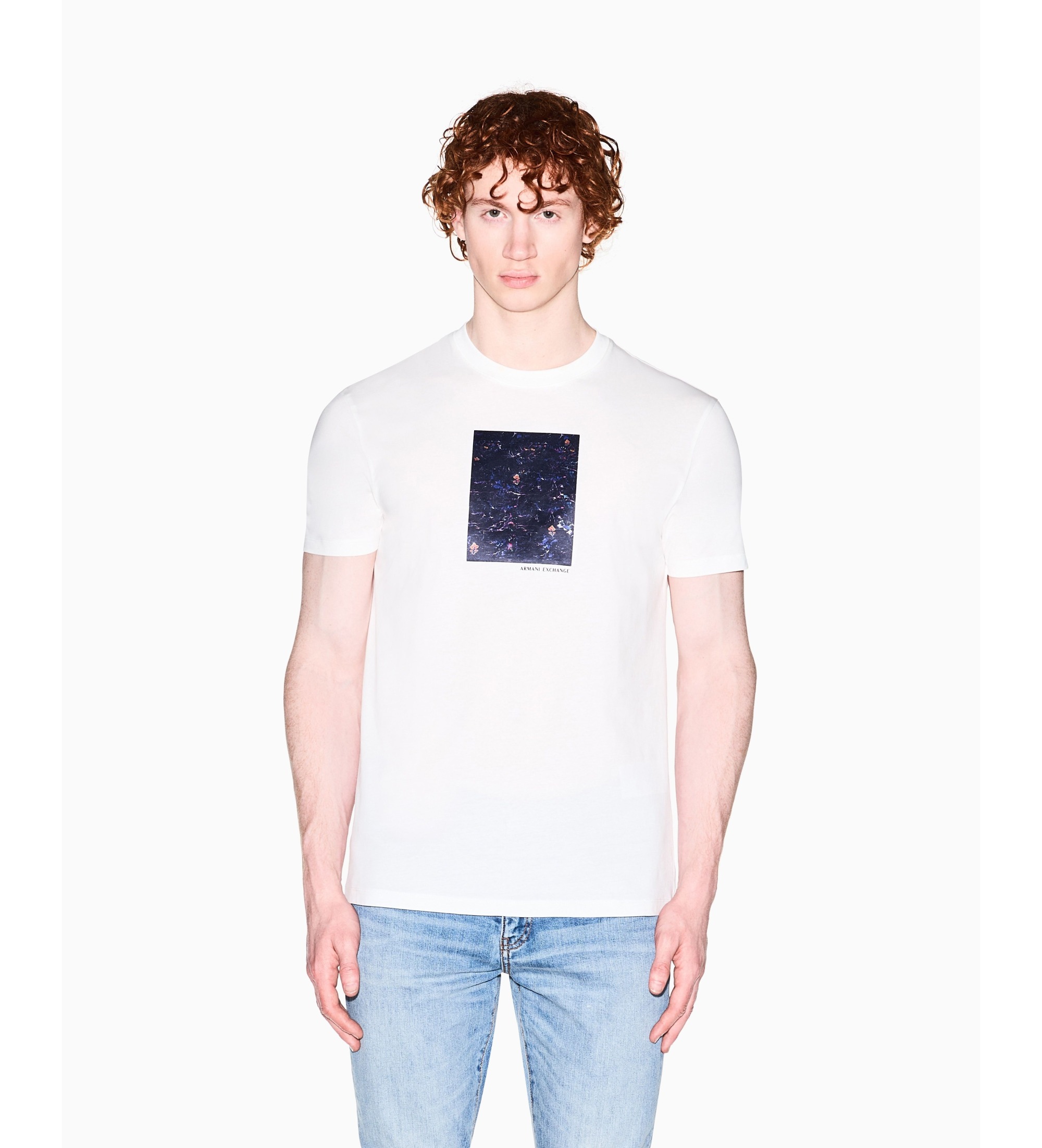 A|X Armani Exchange für Herren. XM002514AF10356U0009 Grafik-T-Shirt weiß (XXL), Lässig, Baumwolle, Kurzarm