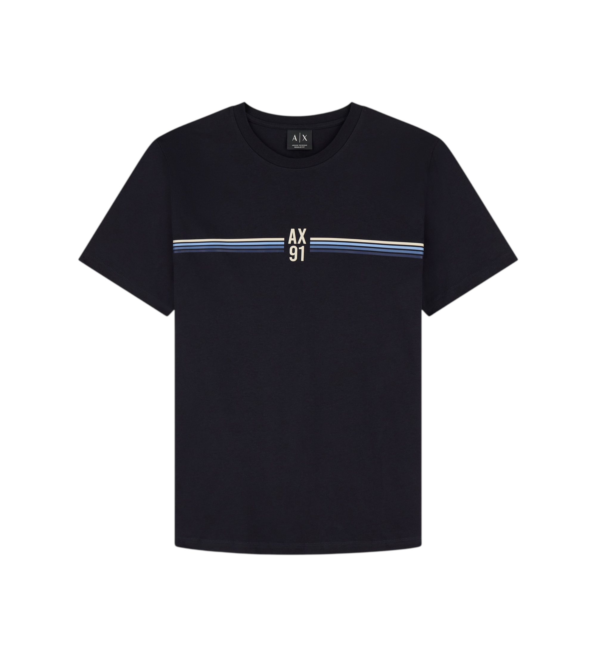 A|X Armani Exchange für Herren. XM002522AF10334UB101 Basic T-Shirt marineblau (S), Lässig, Baumwolle, Kurzarm