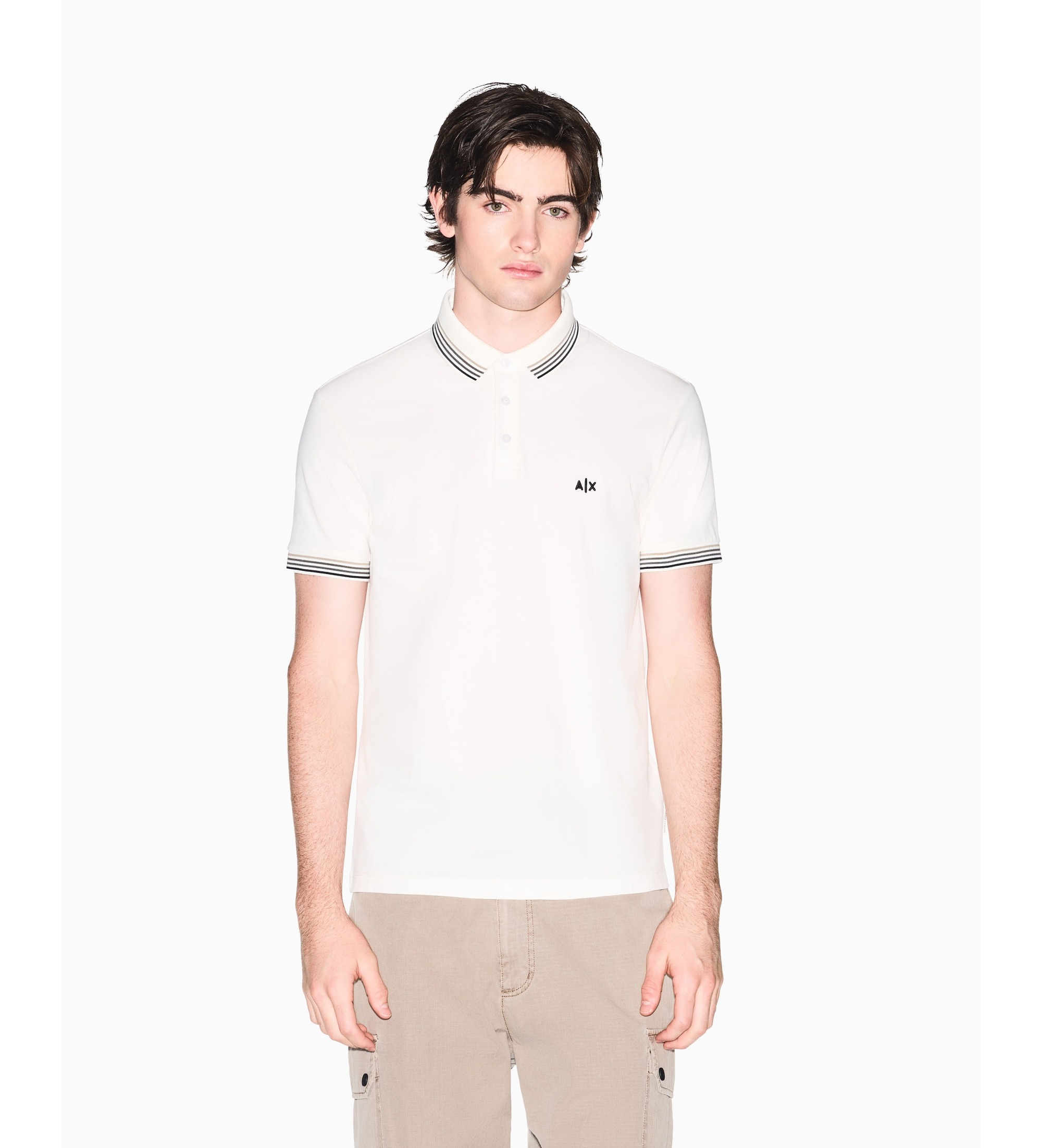 A|X Armani Exchange für Herren. XM002326AF13026U1074 Polo Breath beige (XXL), Lässig, Baumwolle, Kurzarm