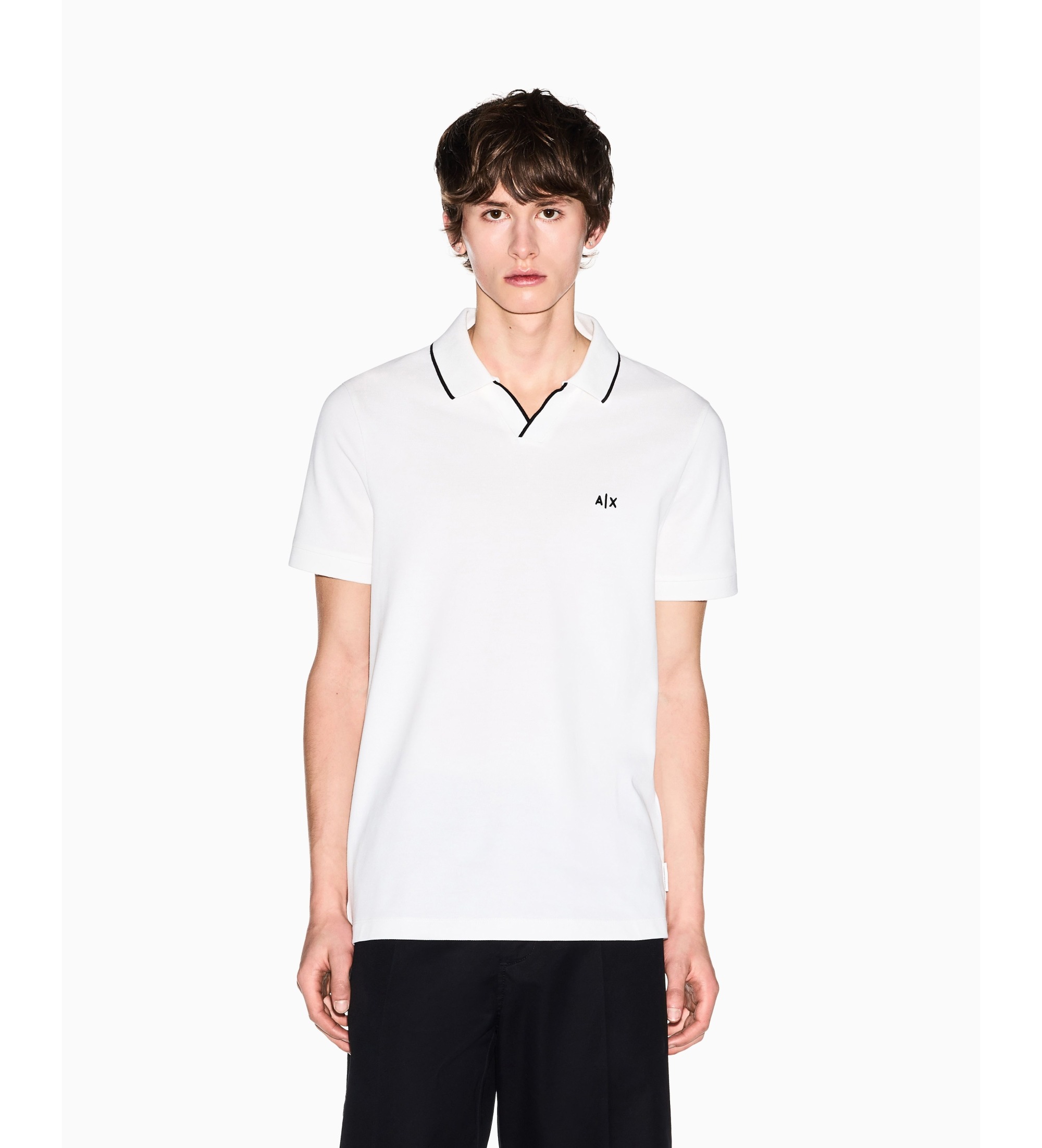 A|X Armani Exchange für Herren. XM002401AF10366U0009 Polo Breath weiß (XL), Lässig, Baumwolle, Kurzarm