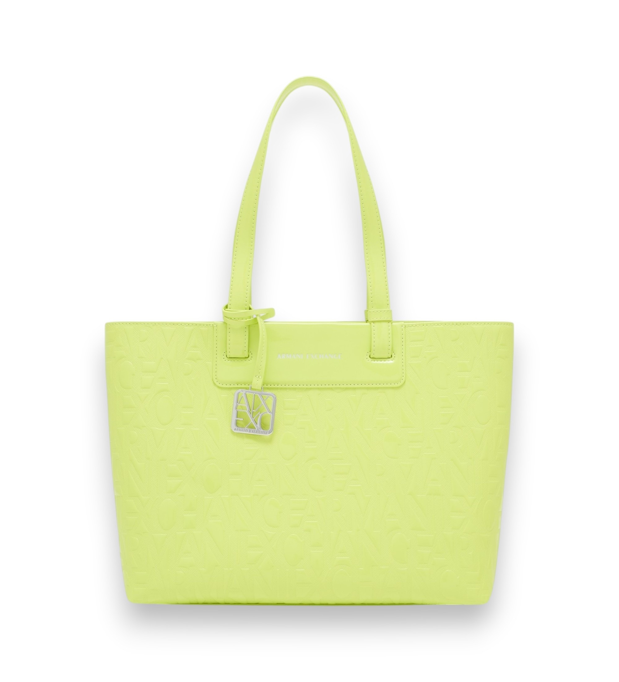A|X Armani Exchange für Damen. XW001481AF17290U2194 Tote-Tasche mit geprägtem Logo und gelbem Metallanhänger (OSFA), Lässig, Polyester