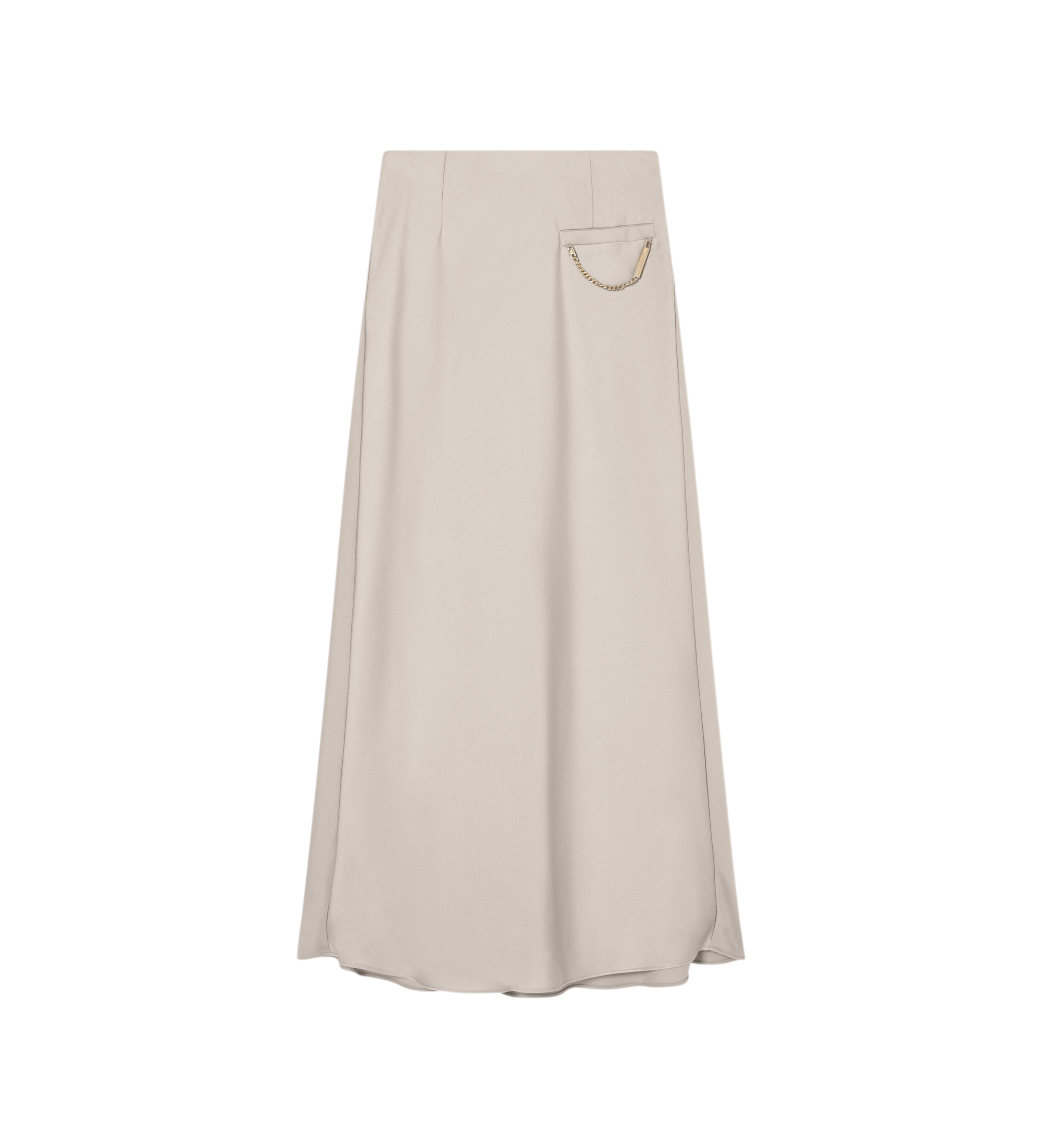 A|X Armani Exchange für Damen. XW002279AF21553U6223 Langer fließender Rock aus beigem Crêpe-Satin (M), Lässig, Polyester