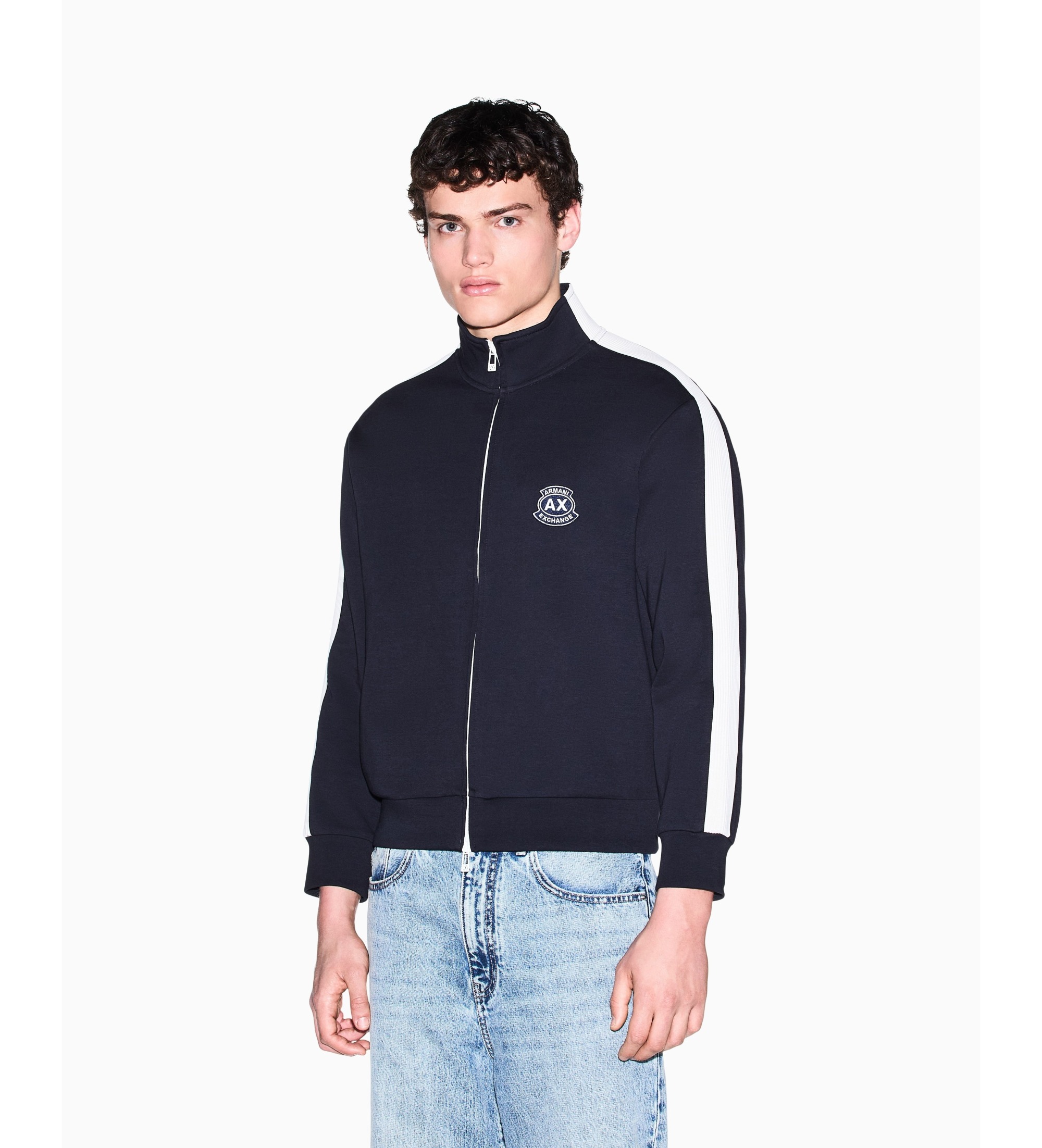 A|X Armani Exchange für Herren. XM002367AF13047UB101 Bonded Sweatshirt marineblau (L), Lässig, Baumwolle