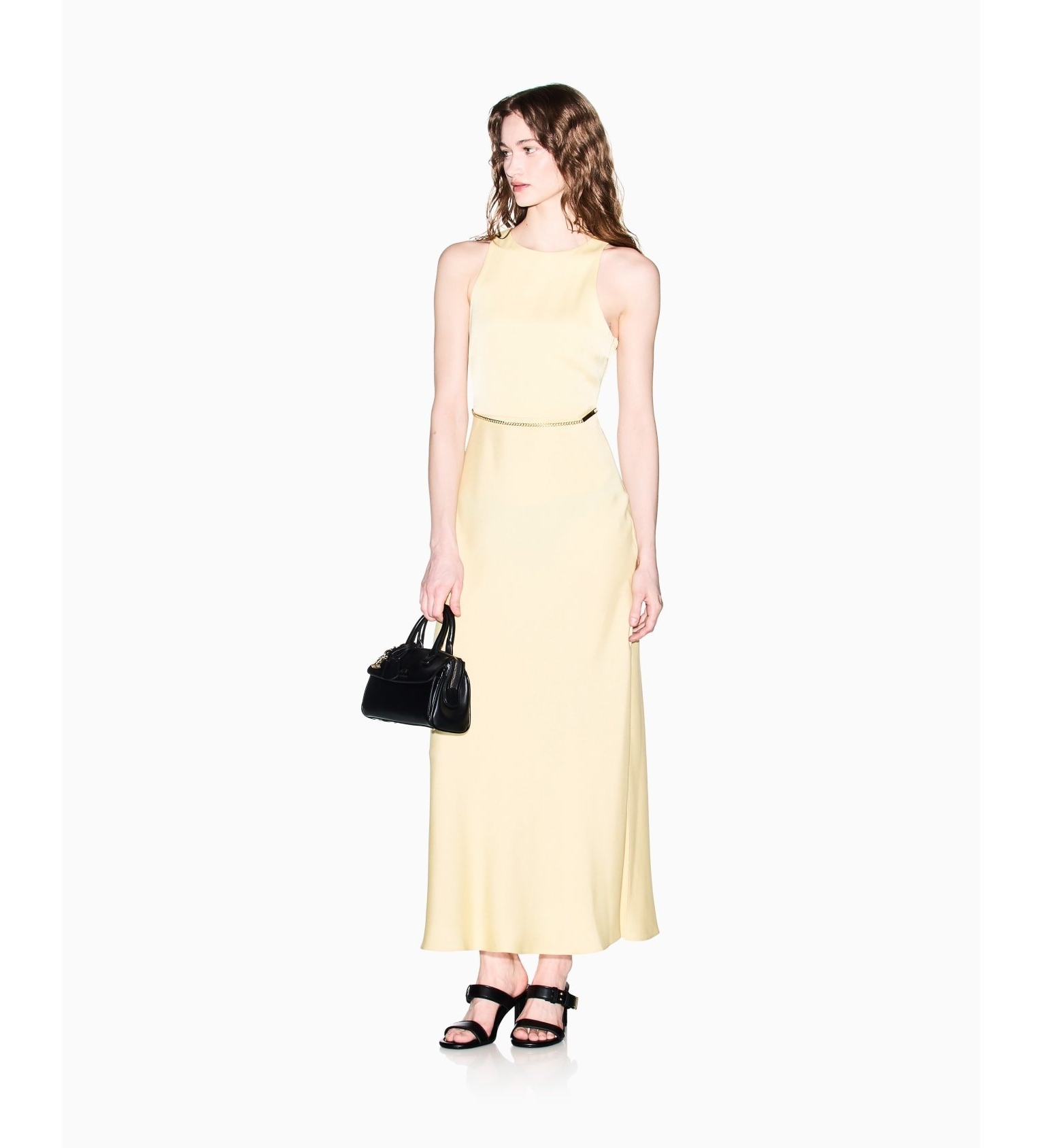 A|X Armani Exchange für Damen. XW001971AF21553U2149 Maxikleid gelb (M), Lässig, Party, Polyester, Ärmellos / Hosenträger