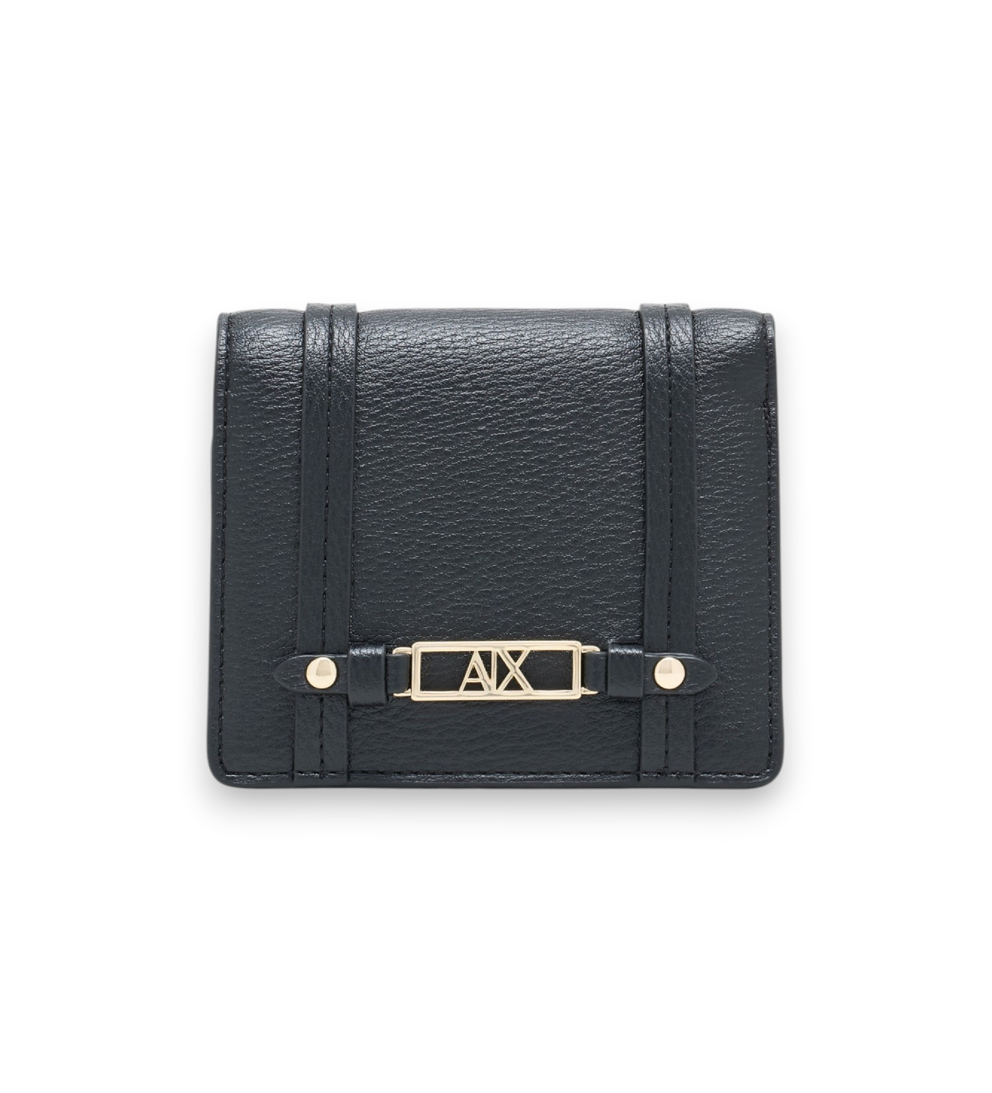 A|X Armani Exchange für Damen. XW002613AF15632UC010 Geldbörse mit strukturierter Oberfläche und schwarzem Metallic-Logo (OSFA), Lässig, Poly
