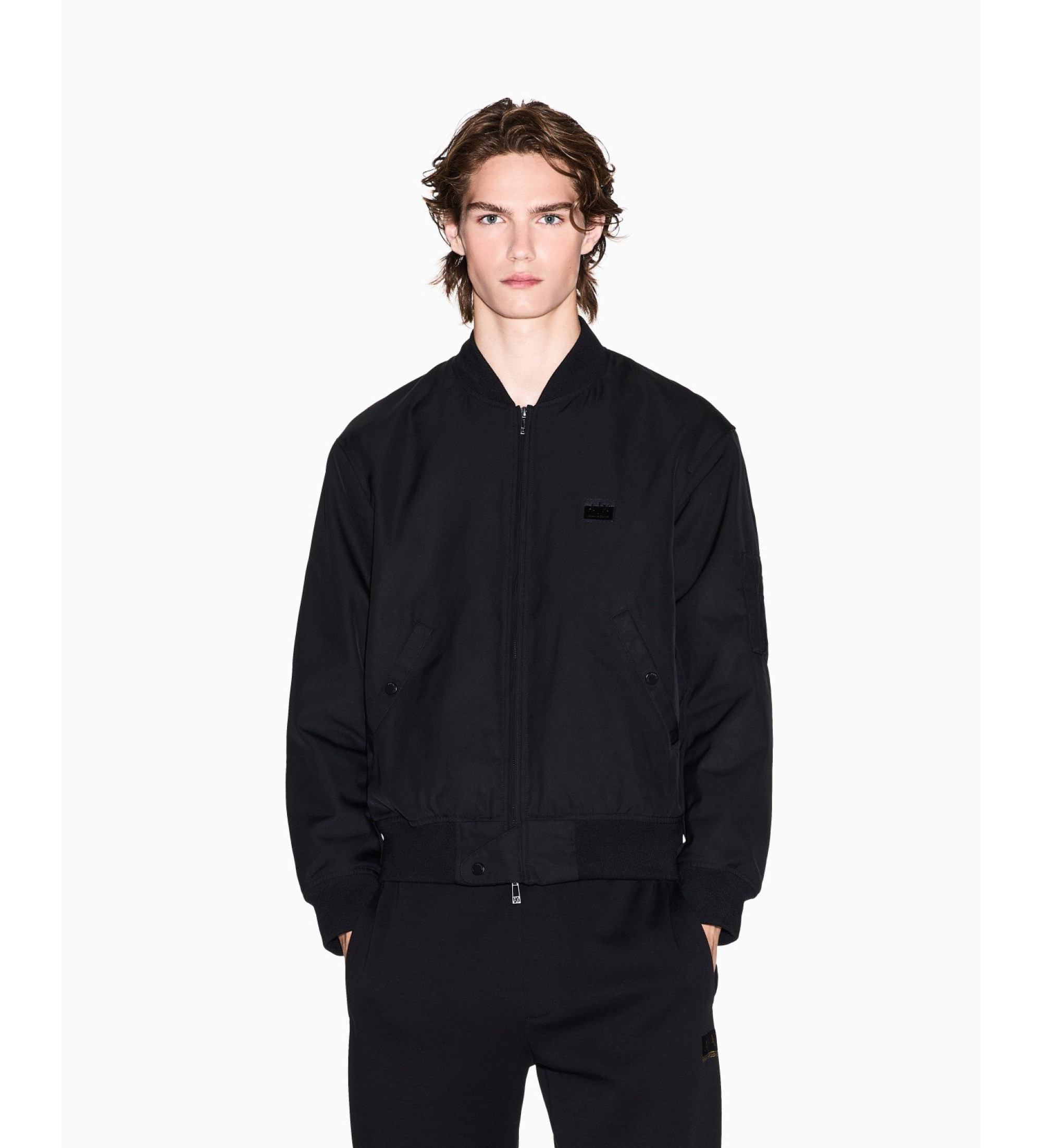 A|X Armani Exchange für Herren. XM001137AF16672UC001 Bomber Zip Jacke schwarz (L), Lässig, Polyester