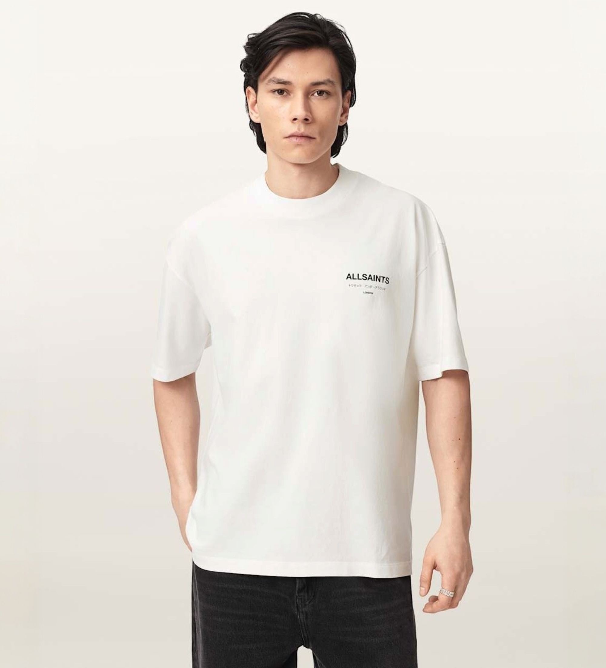 ALL SAINTS für Herren. M071PB Underground T-shirt weiß (S), Lässig, Baumwolle, Kurzarm