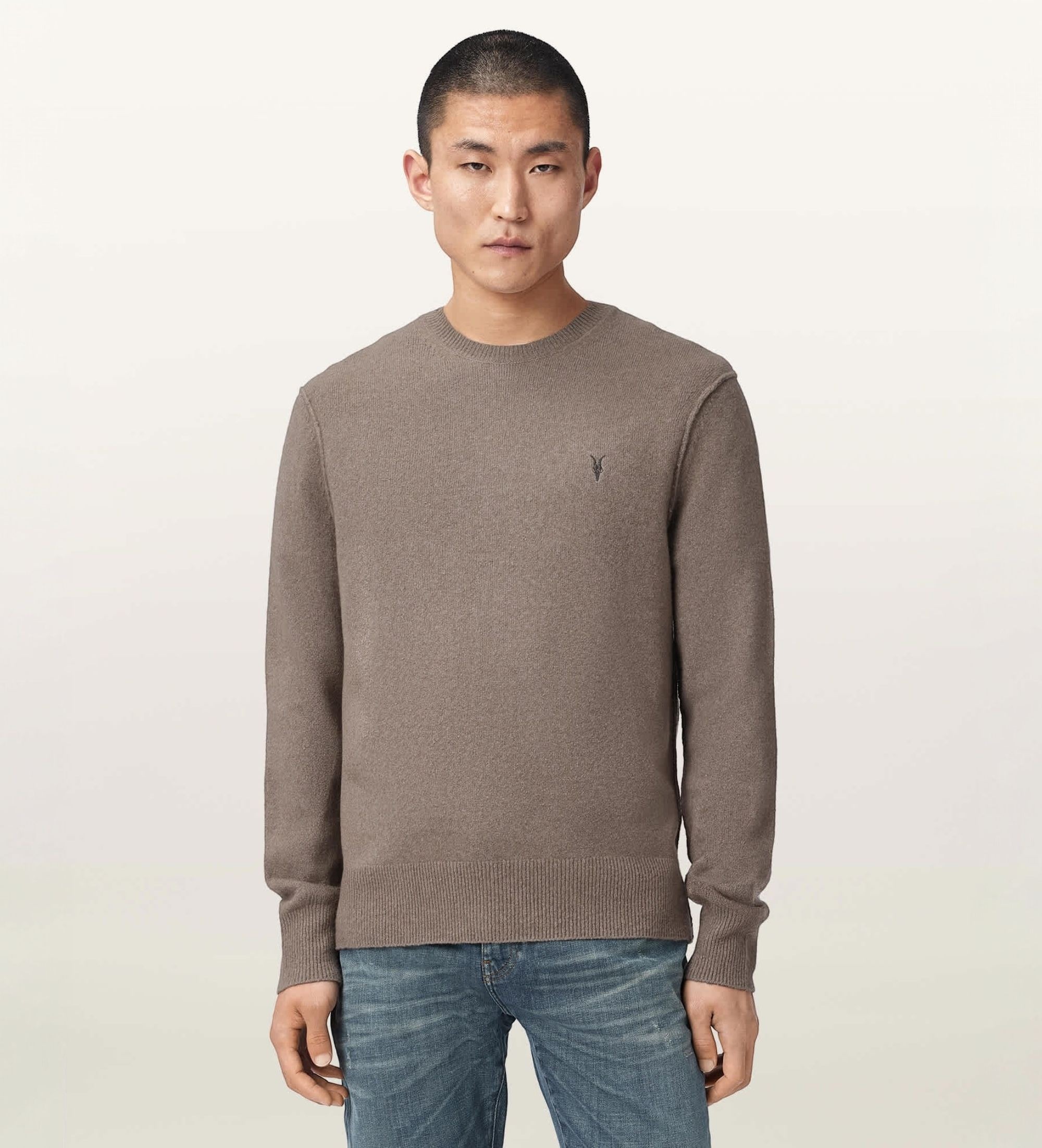 ALL SAINTSvoor mannen. M039KA Statten trui bruin (M), Casual, Katoen