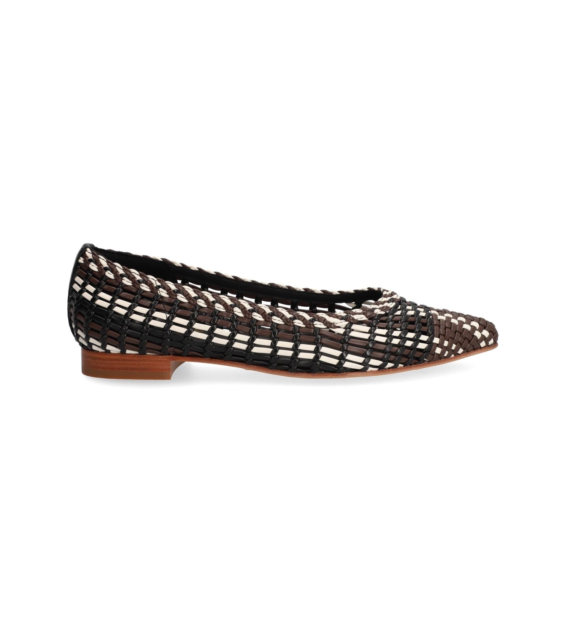 Alpe für Damen. 551967 Braune Audrey Ballerina-Pumps aus Leder (38), Wohnung, Keine, Lässig
