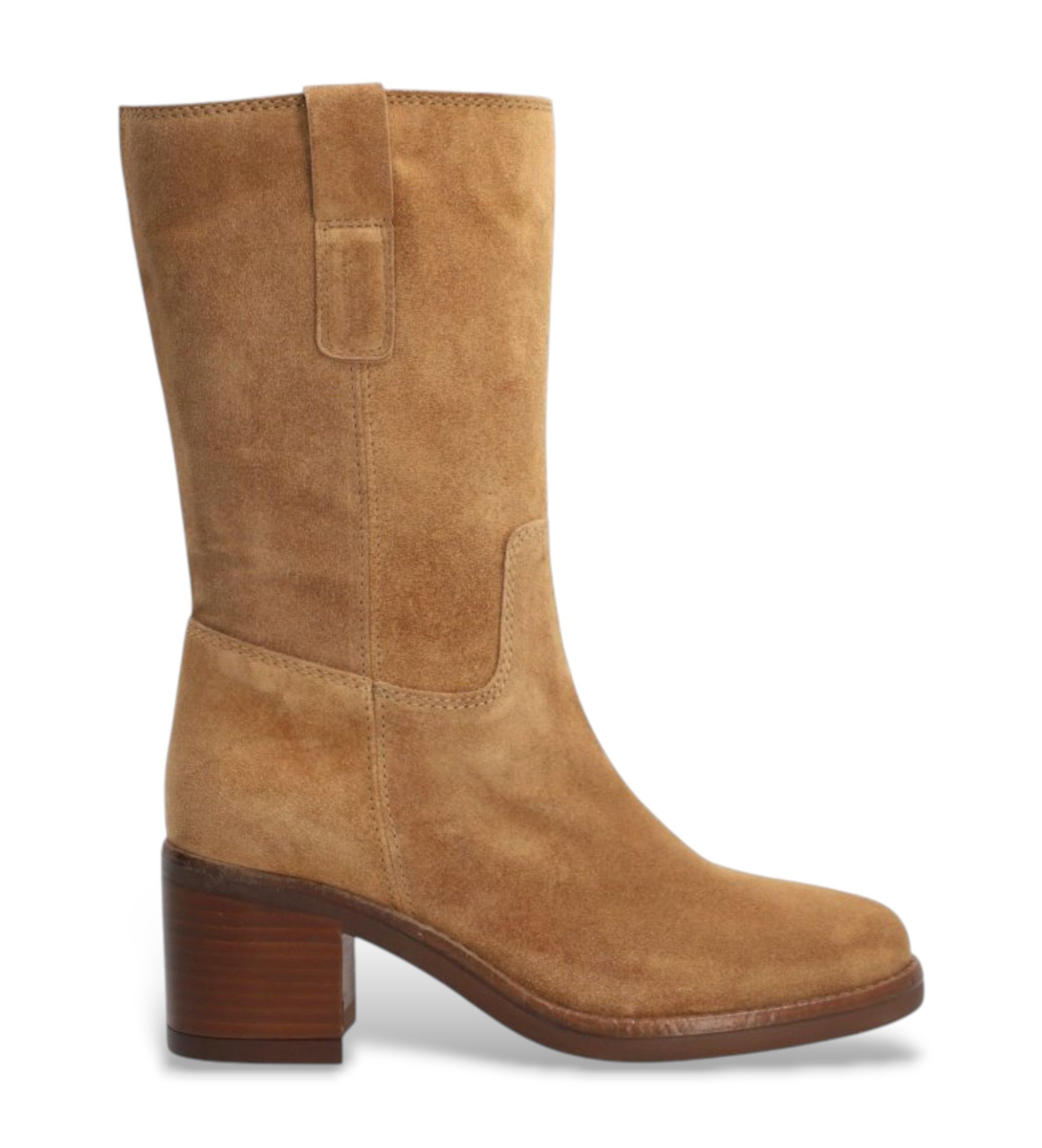 Alpe für Damen. 553011 Dakota taupefarbene Lederstiefel (41), 3 bis 5 cm, Keine, Lässig