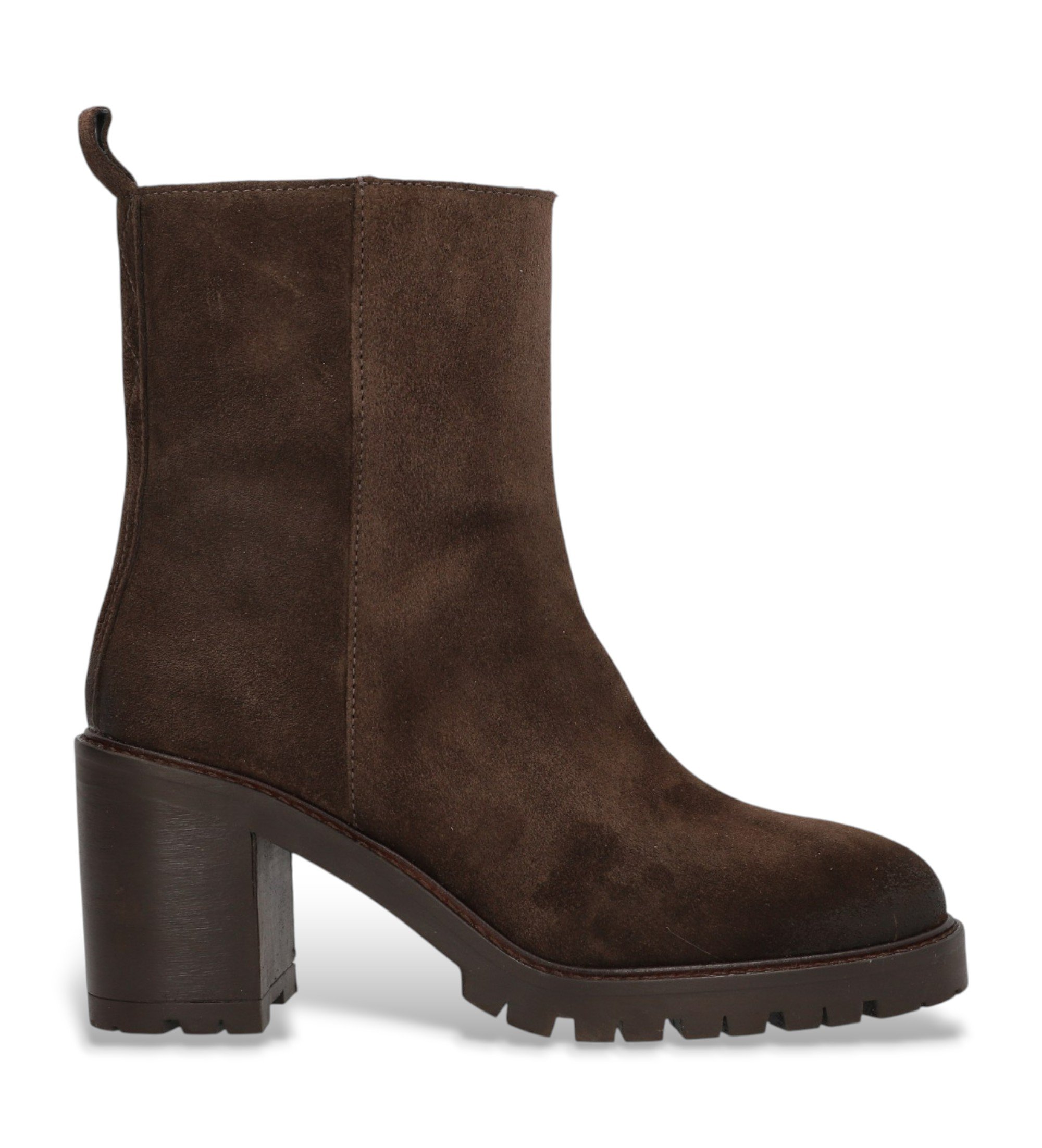Alpe für Damen. 522211 Braune Valley-Wildleder-Stiefeletten (38), 8 bis 10 cm, Reißverschluss, Lässig