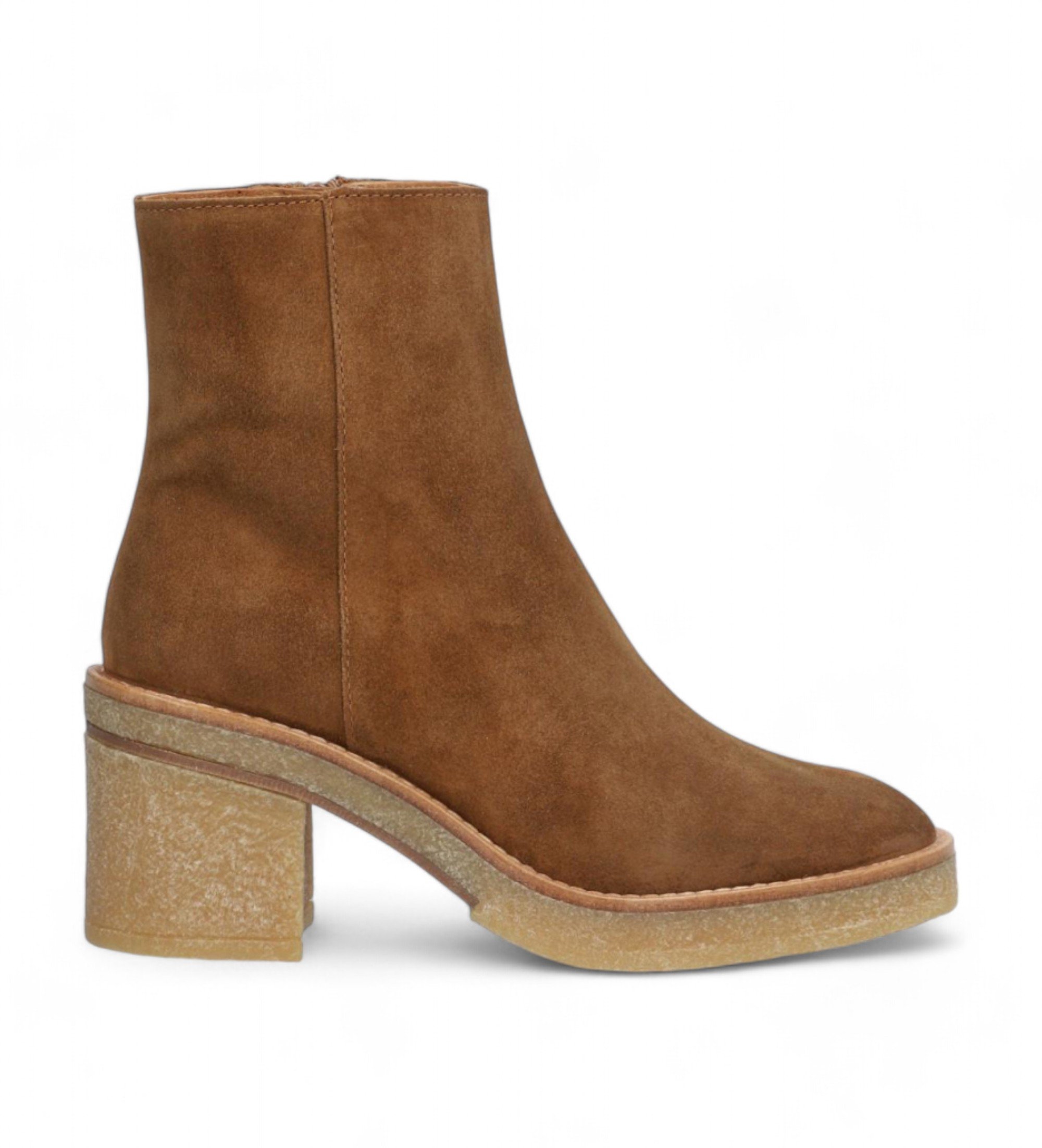 Alpe für Damen. 262611 Janis Braune Lederstiefeletten (37), 5 bis 8 cm, Reißverschluss, Lässig