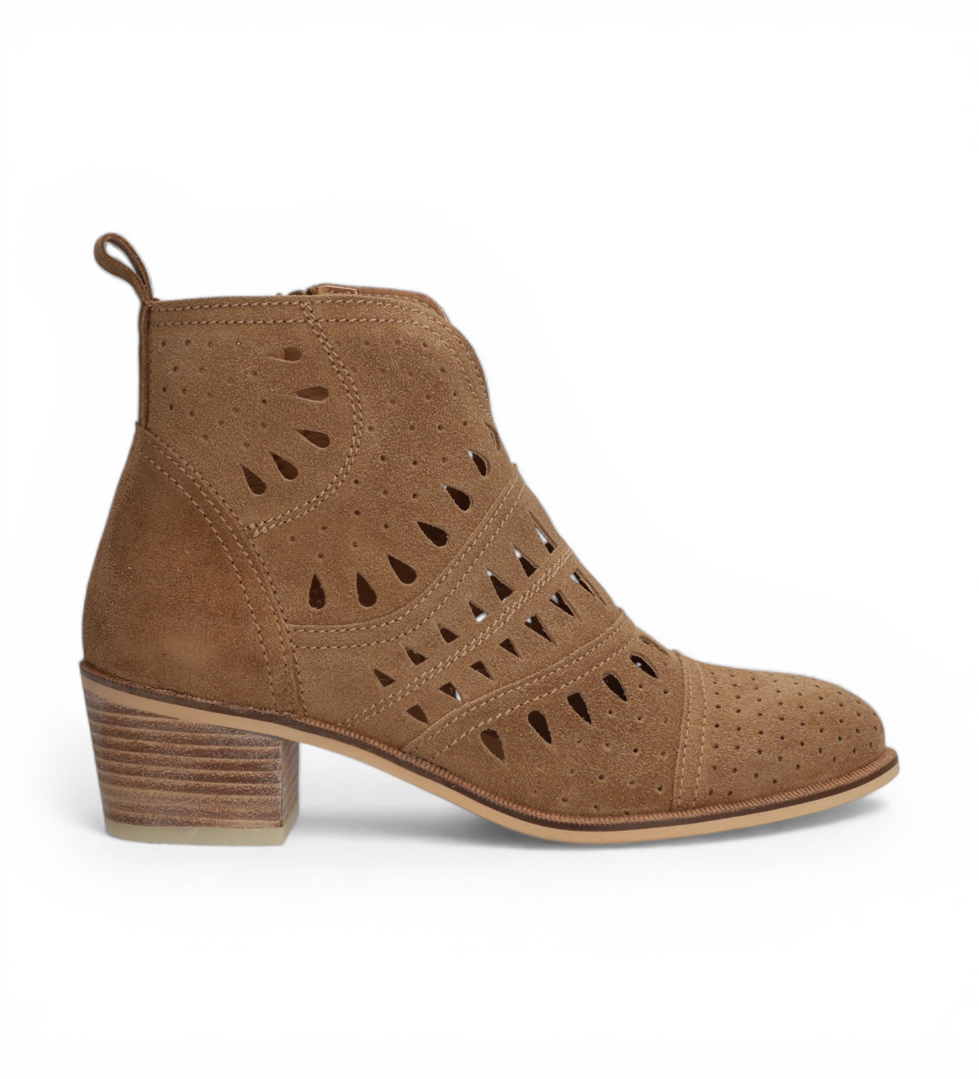 Alpe für Damen. 543311 Braune Nelly Lederstiefeletten (36), 3 bis 5 cm, Reißverschluss, Lässig