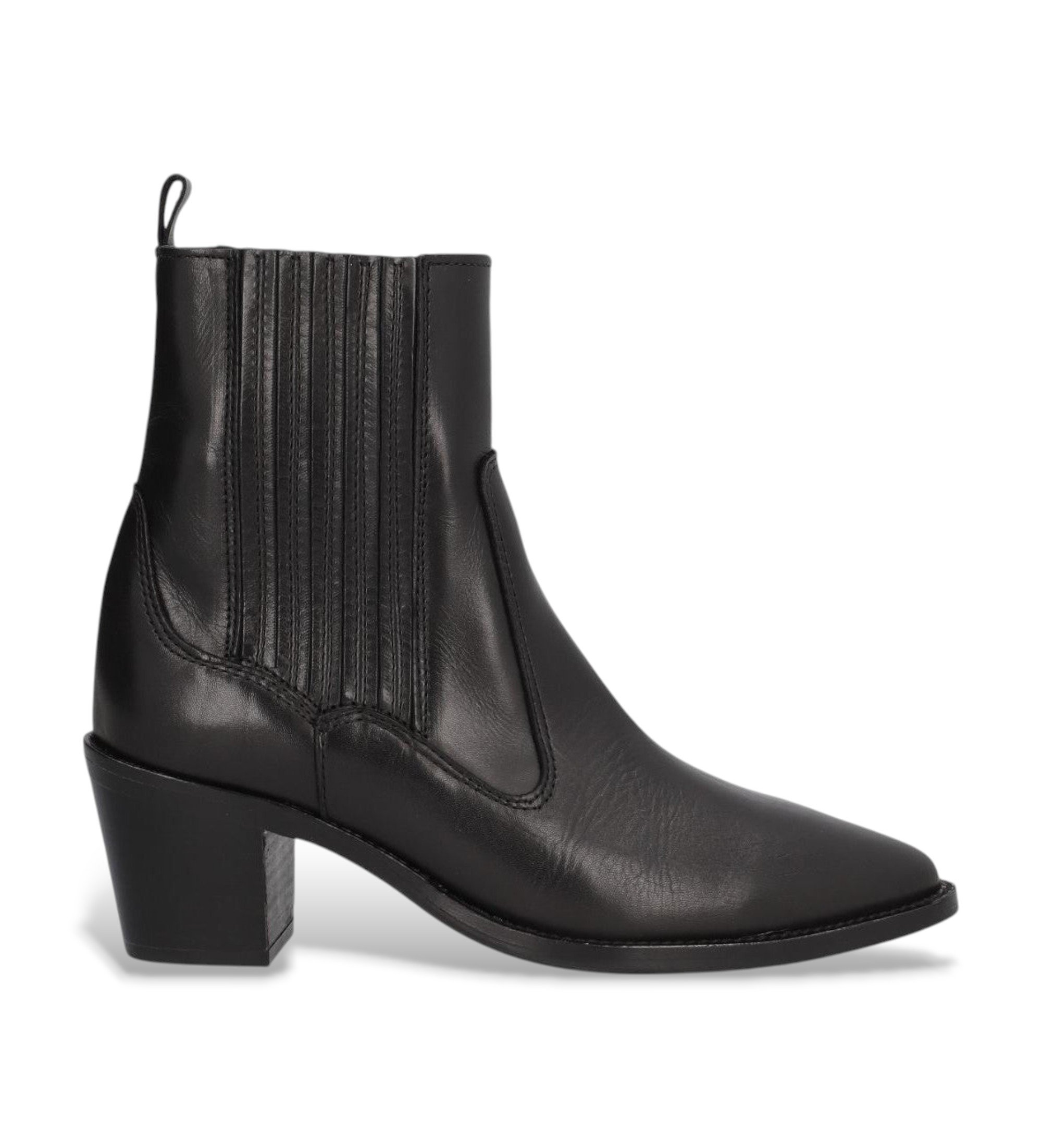 Alpe für Damen. 258117 Nevada Lederstiefel schwarz (36), 5 bis 8 cm, Reißverschluss, Lässig