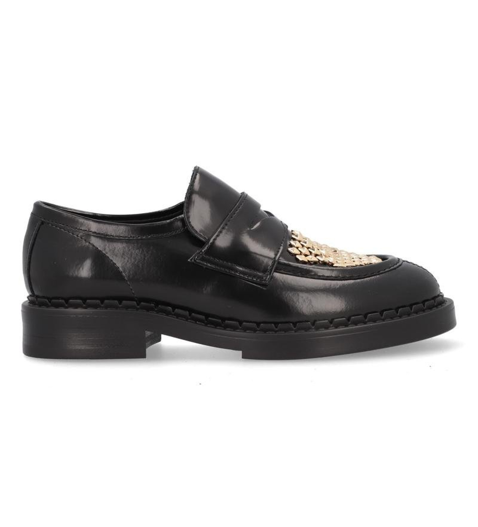 Alpe für Damen. 533166 Chester-Slipper aus schwarzem Leder (38), Wohnung, Keine, Lässig