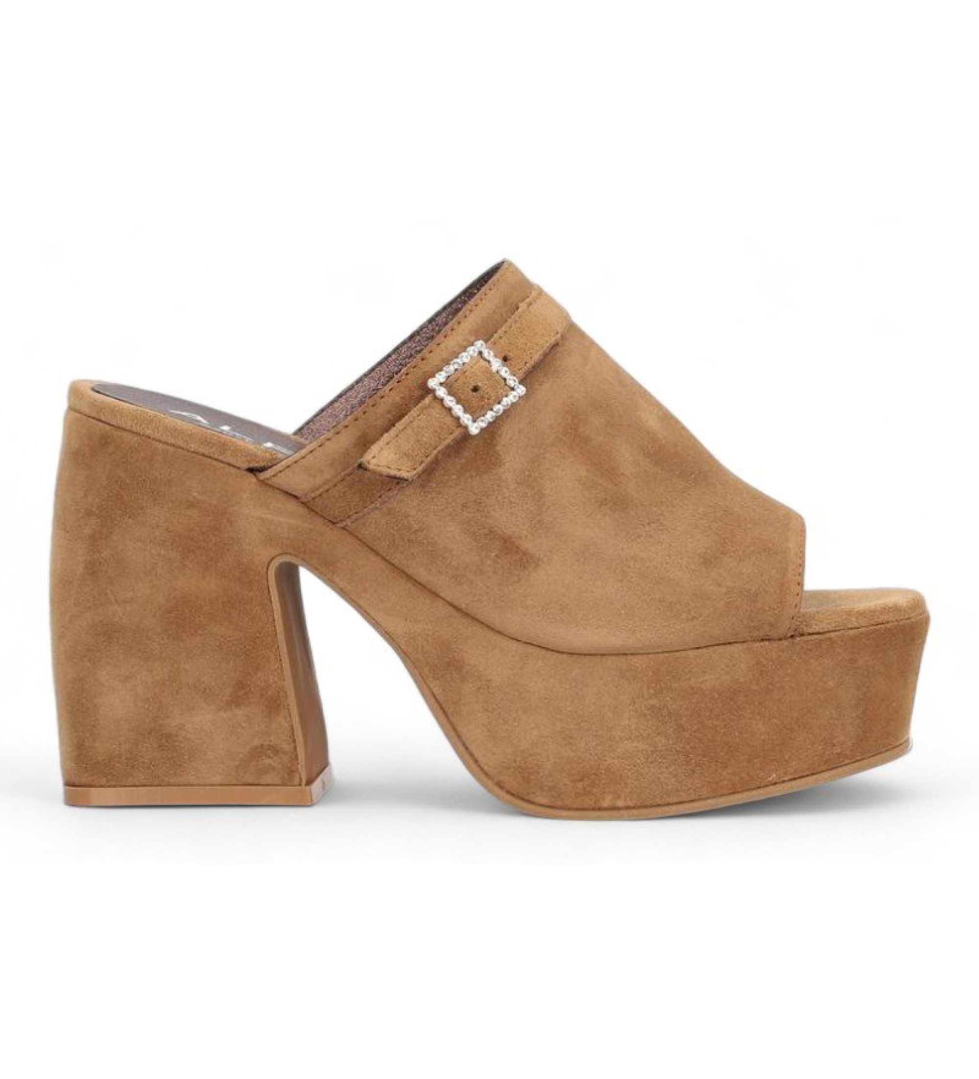 Alpe für Damen. 517011 Queen braune Ledersandalen -Höhe Absatz 8cm (40), 8 bis 10 cm, Keine, Lässig