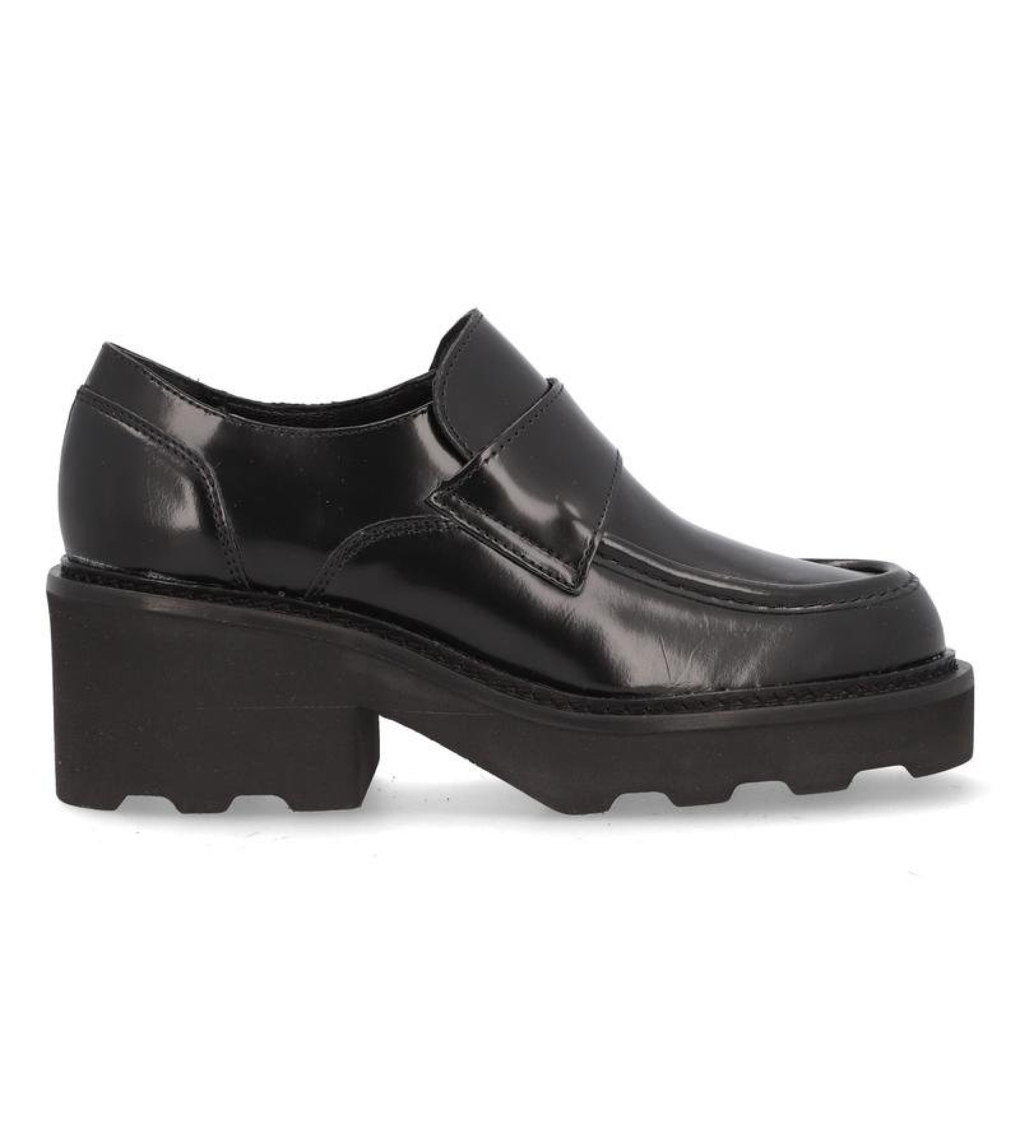 Alpe für Damen. 532966 Lara Floppy schwarze Lederschuhe (39), 3 bis 5 cm, Keine, Lässig