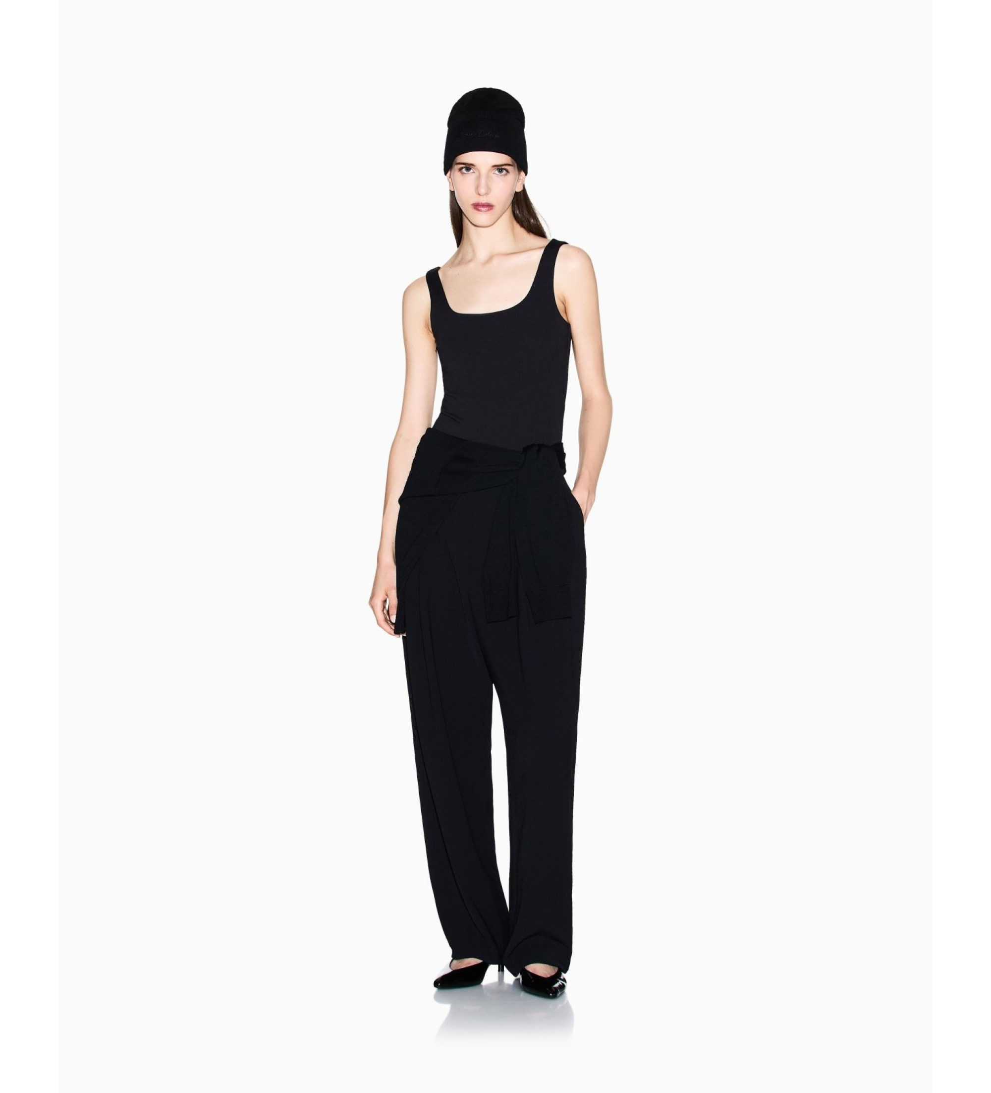 A|X Armani Exchange für Damen. XW001173AF14668UC001 Schwarzer einfarbiger Bodysuit (S), Lässig, Polyamid