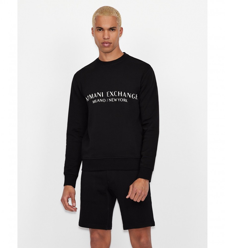 A|X Armani Exchange für Herren. 8NZM88ZJKRZ1200 Offenes Fleece-Sweatshirt schwarz (XXL), Lässig, Baumwolle, Langarm