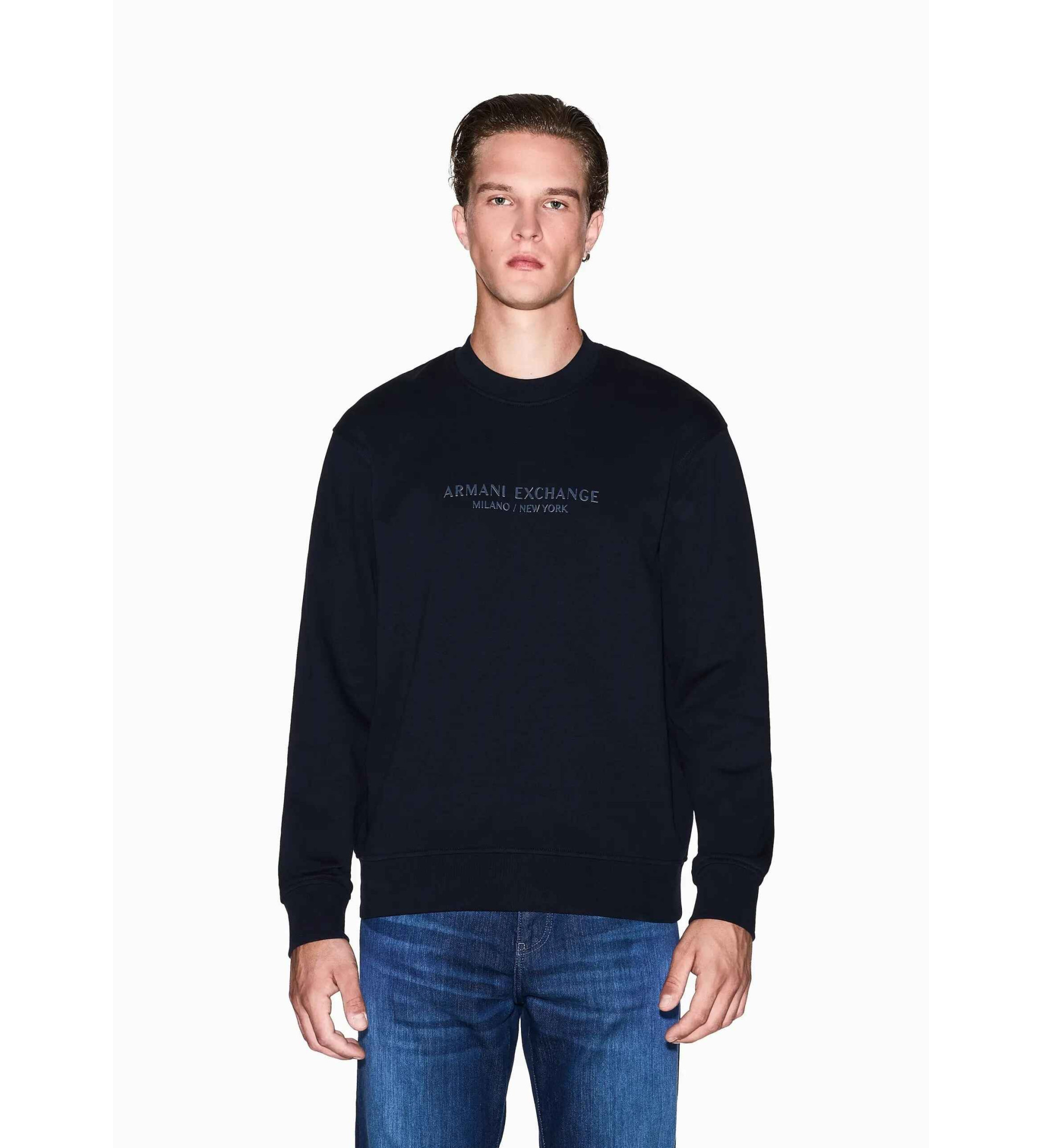 A|X Armani Exchange für Herren. XM001284AF20934UB101 Sweatshirt mit Rundhalsausschnitt navy (XL), Schwarz, Lässig, Baumwolle, Langarm