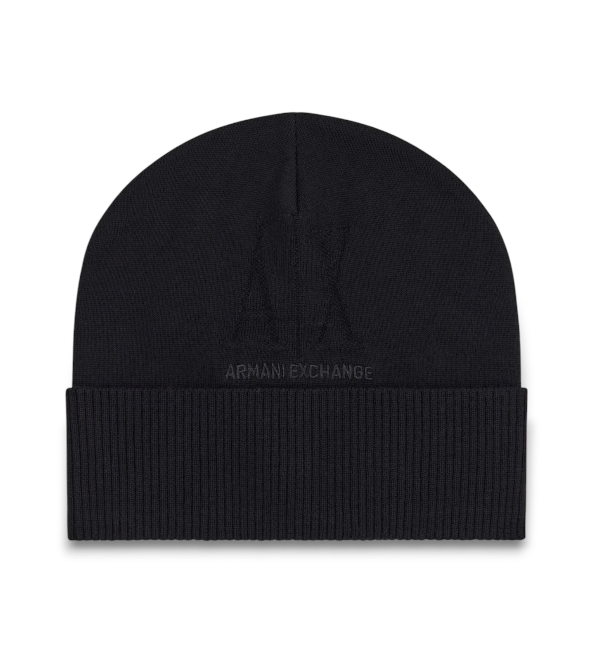 A|X Armani Exchange für Damen. XW001445AF11896UC001 Schwarze Wollmütze (OSFA), Wolle