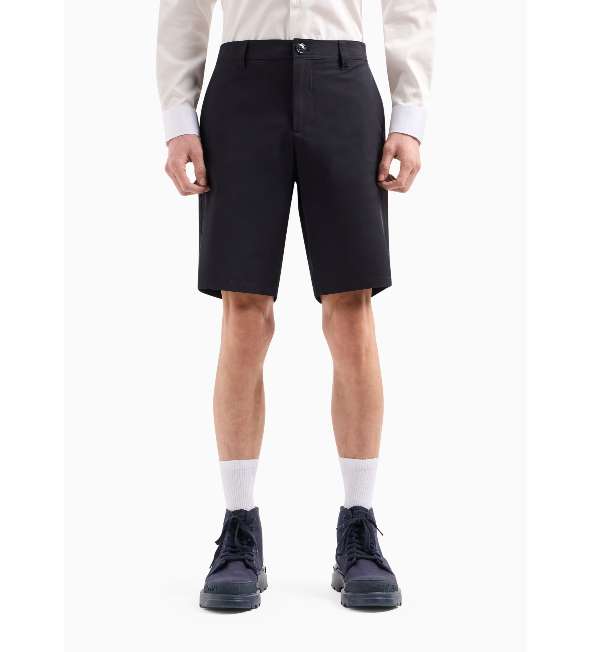 A|X Armani Exchange für Herren. 8NZS49ZNYZZ1583 Marineblaue Shorts aus einfachem Gewebe (28), Lässig, Polyamid