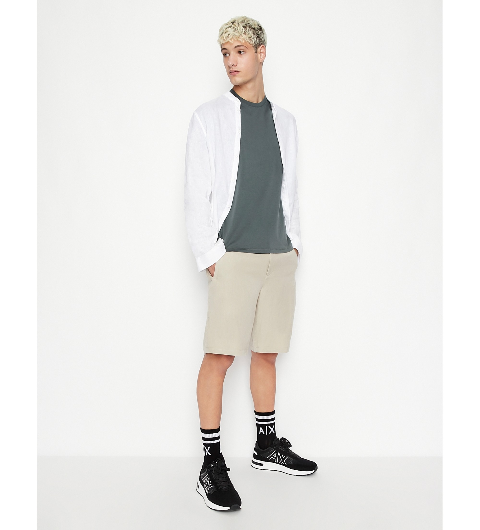 A|X Armani Exchange für Herren. 8NZS67ZNFNZ1724 Bermudashorts aus Leinen in Beige (30), Lässig