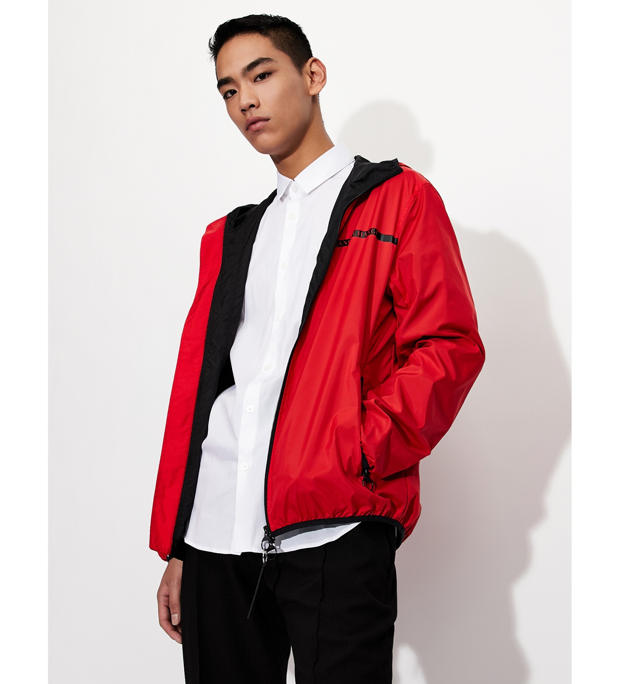 A|X Armani Exchange für Herren. 8NZC31ZN28Z1100 Hemd Block weiß (L), Lässig, Party, Baumwolle, Klassisch, Langarm