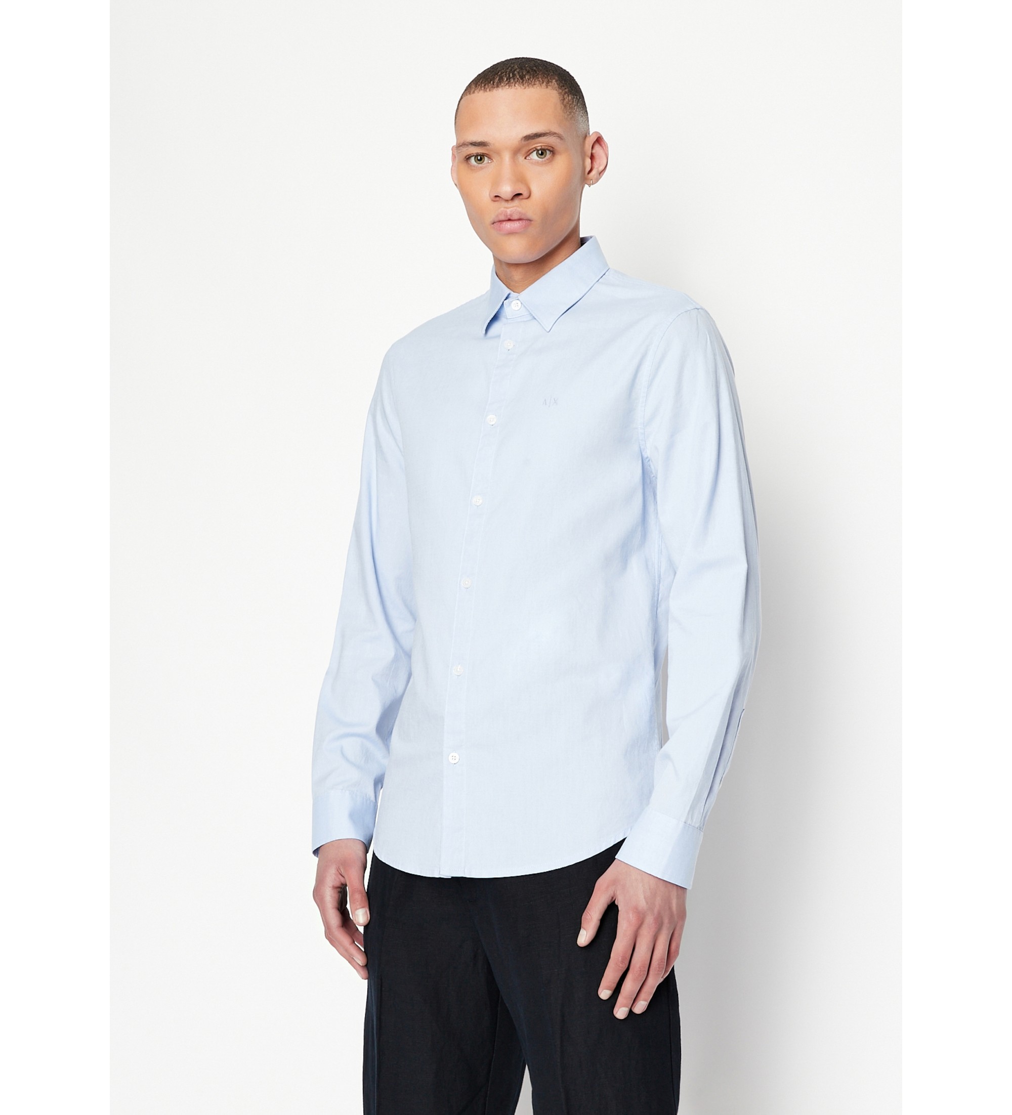 A|X Armani Exchange für Herren. 8NZCGBZ8ANZ0536 Sport Oxford Hemd blau (M), Lässig, Baumwolle, Langarm